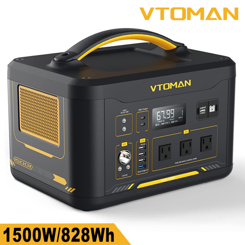 VTOMAN Jump 1500X Portable Power Station 1500W (3000W Peak) 828Wh LiFePO4 (LFP)