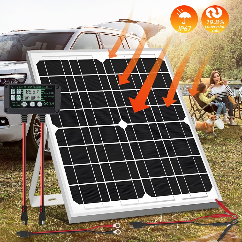 Solar Panel Kit 30W 12V Solar Battery Trickle Charger Maintainer for Boat Car RV