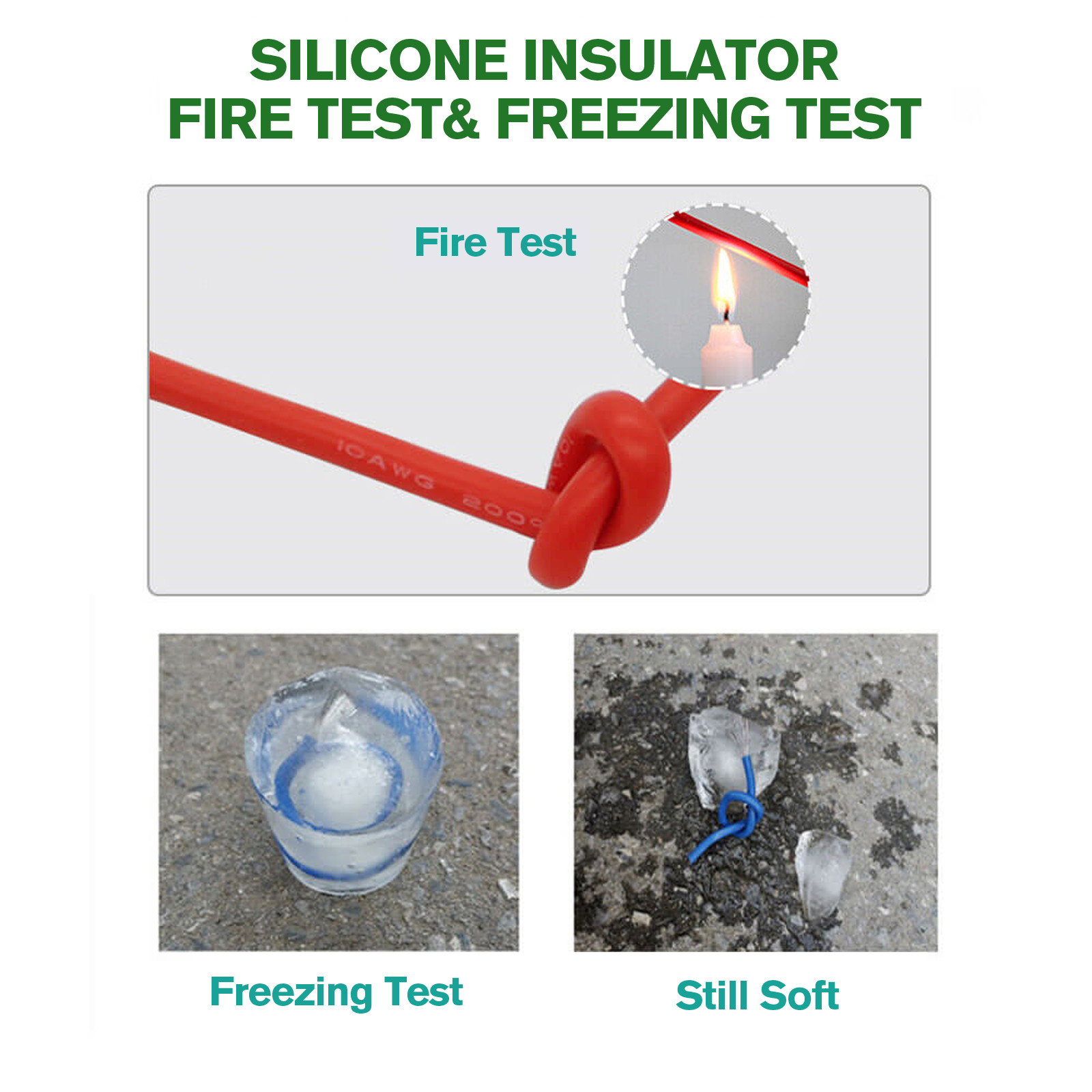 2 Pairs Solar Panel Extension Cable Silicone Flexible Wire Female Male Connector