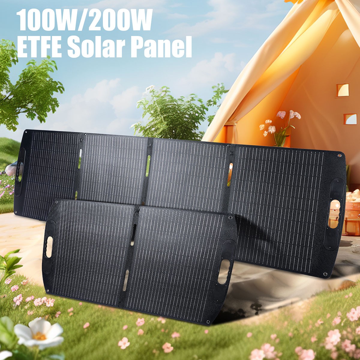 100W 200W Foldable Solar Panel USB/DC/Type-c Portable Battery Charger RV Camper