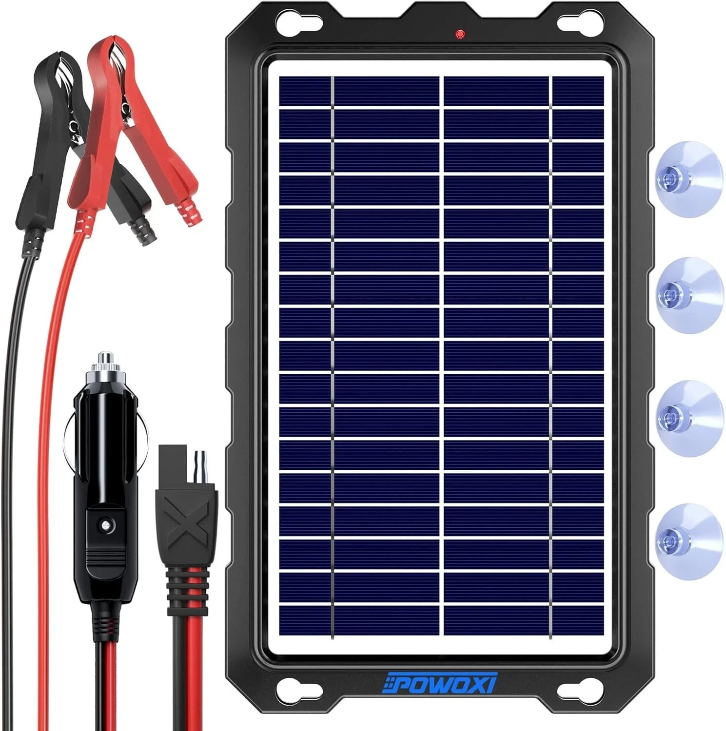 POWOXI 7.5w Solar Battery Trickle Charger Maintainer 12v Solar Panel Kit for Car