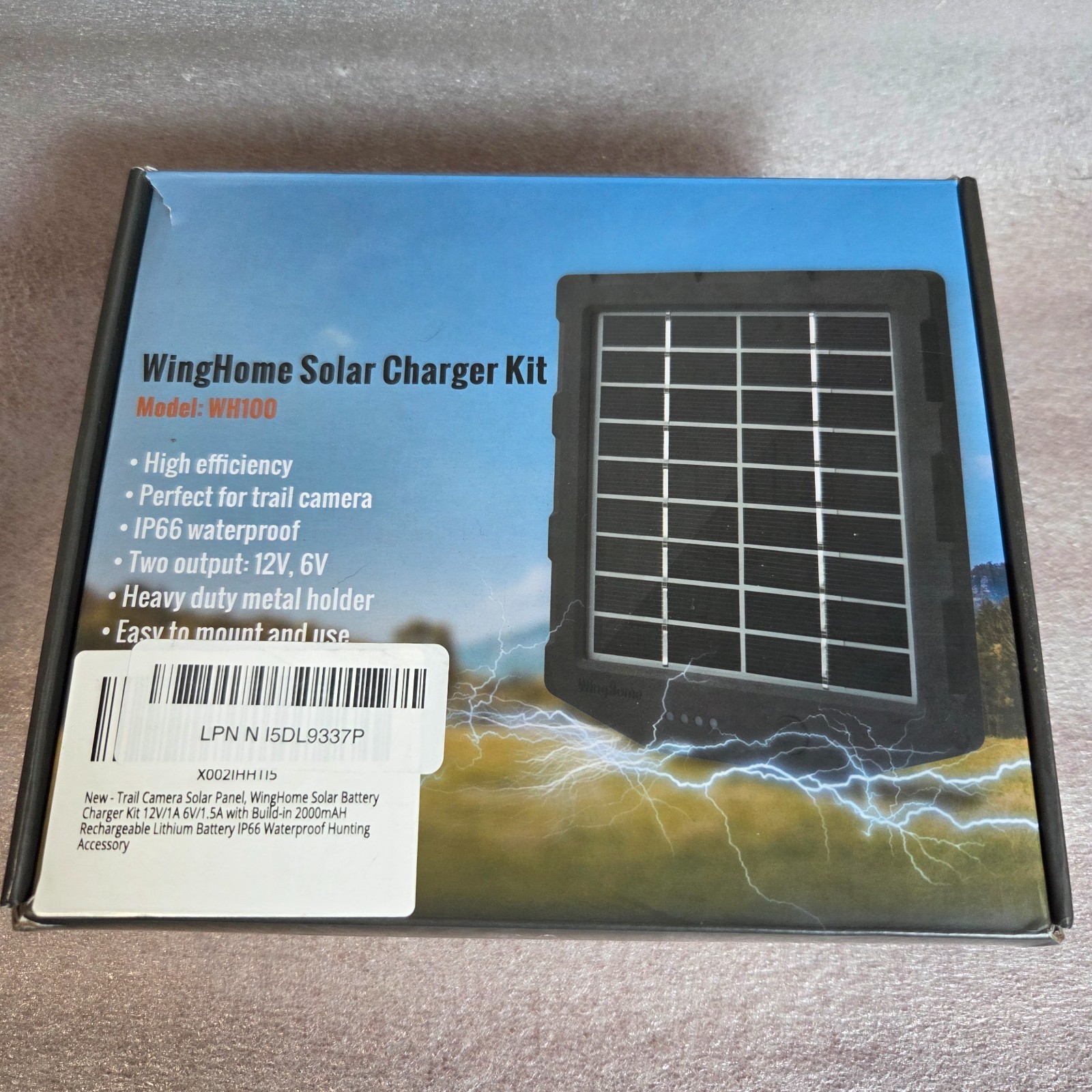 Trail Camera Solar Panel Solar Battery Charger Kit 12V/1A 6V/1.5A 2000mAH