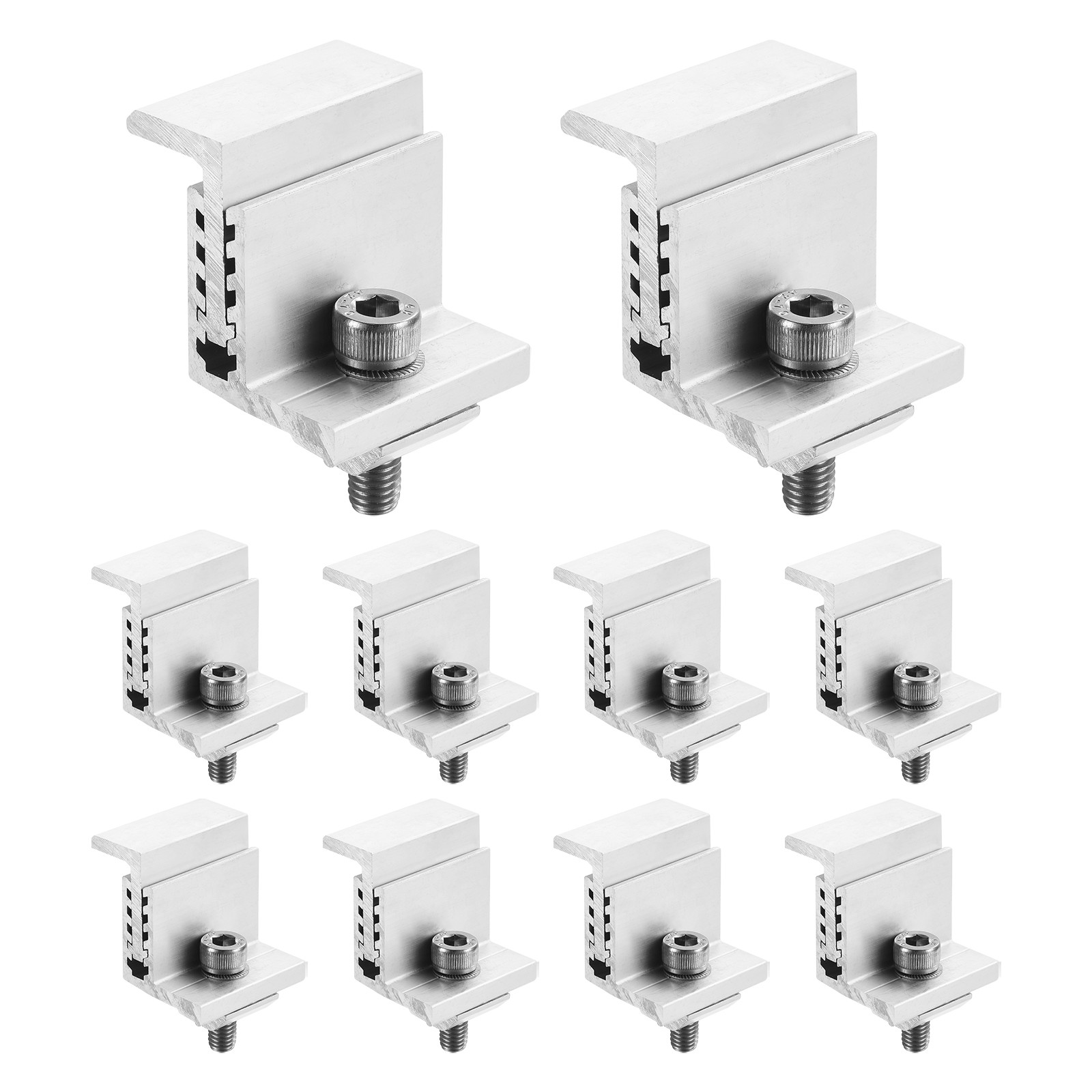 10pcs Solar Panel End Clamp Aluminum Z Brackets for Solar Panel Mounting Bracket