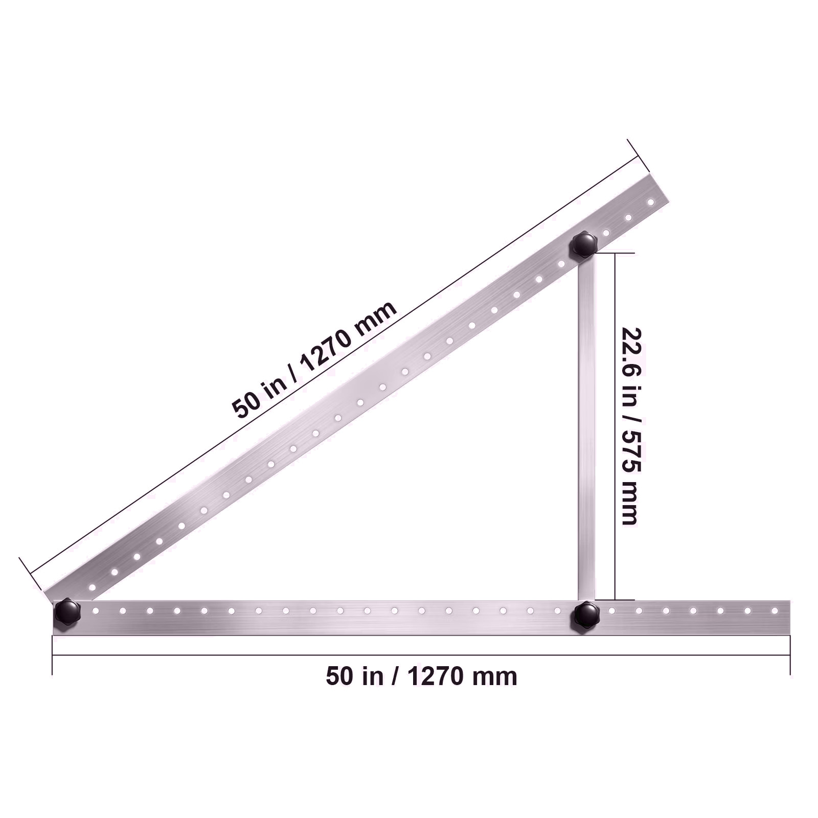 50-Inch Solar Panel Support Brackets, 0 to 90° Modifiable Incline Mount Brackets