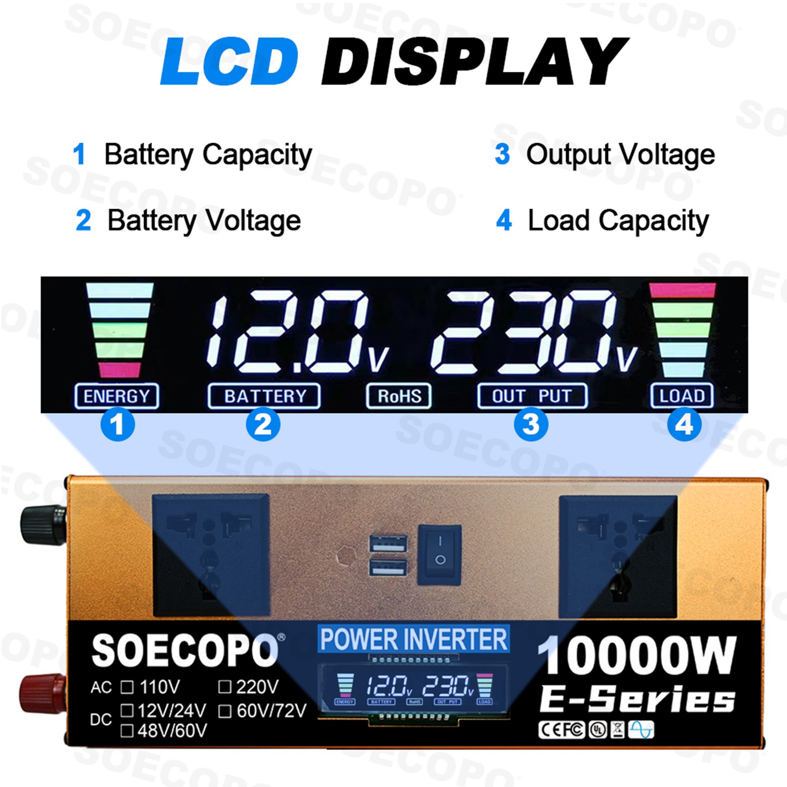 10000W Solar Kit Inverter 12V24V-110V/220V + 2pcs Solar Panels + Controller 100A