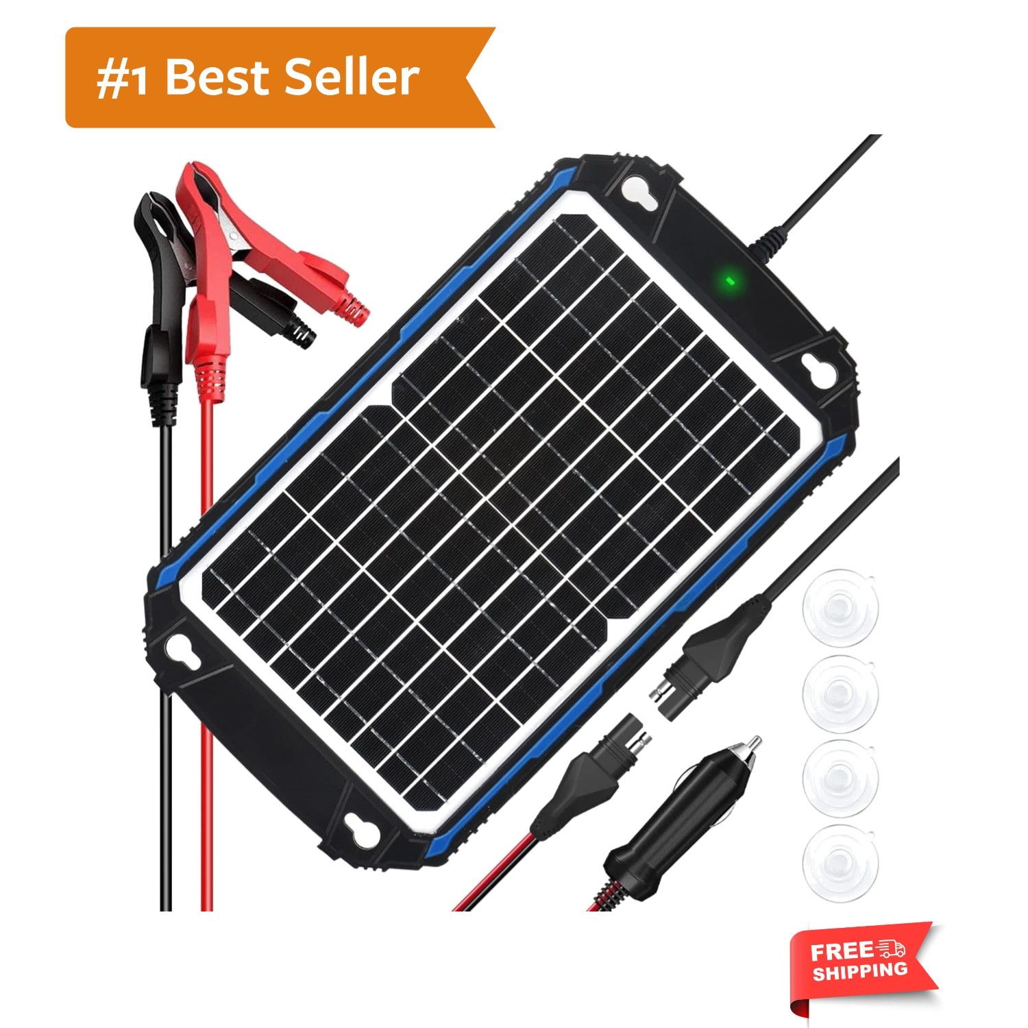 Waterproof 12W 12V Solar Battery Charger & Maintainer Pro, Built-in UltraSmar…