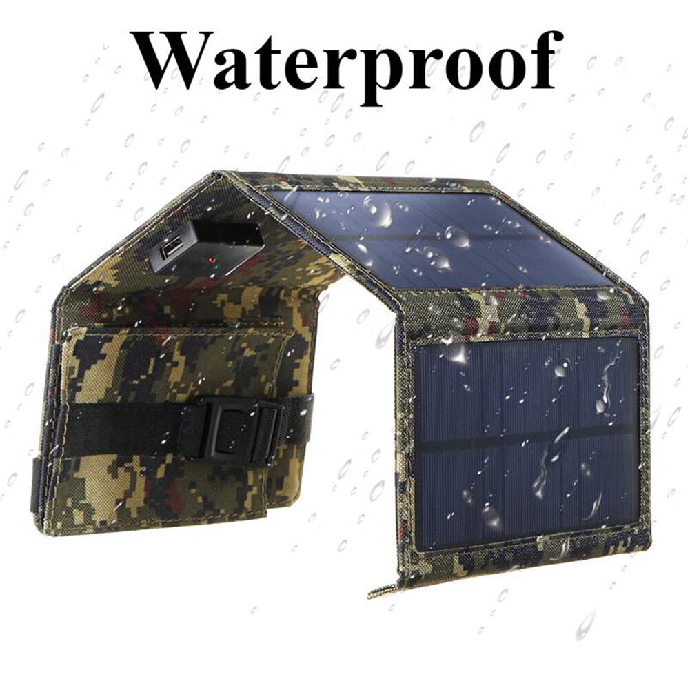 80W USB Solar Panel Folding Power Bank Outdoor Camping Hiking Phone Charger US