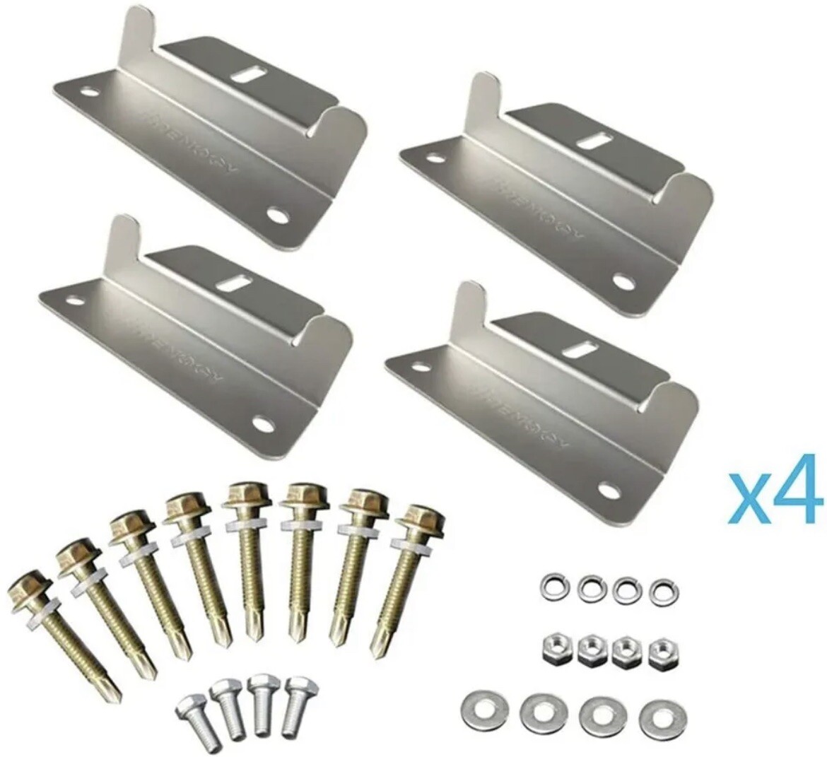 4 Pcs of Solar Panel Mounting Z Brackets for RV Boat Wall Off Gird Roof Inst