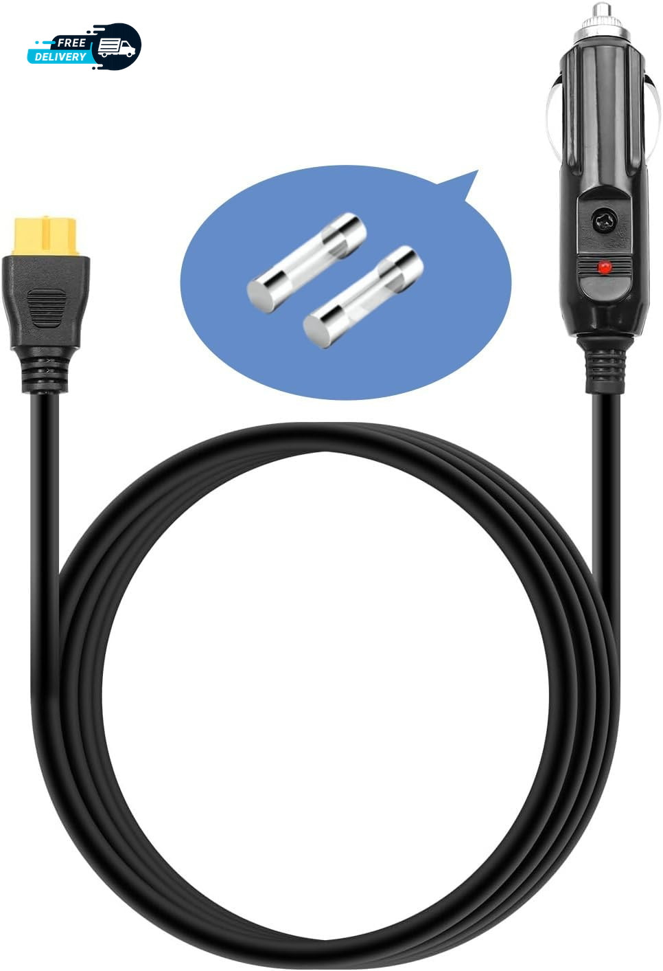 6.8FT Portable12V 24V Car Charger Suitable Compatible Ecoflow Delta