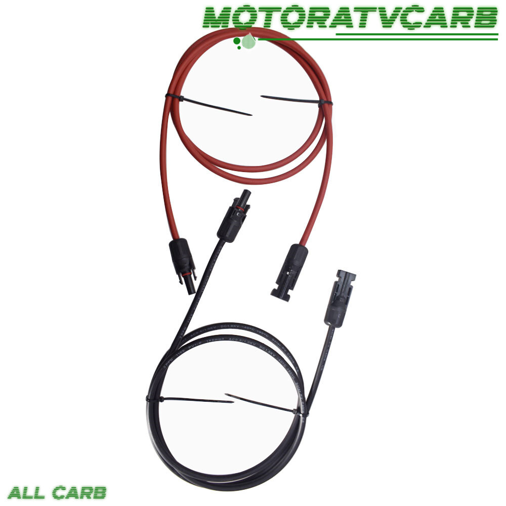 ALL-CARB 1 Pair Black + Red Solar Panel Extension Cable Wire Connector 12/10 AWG