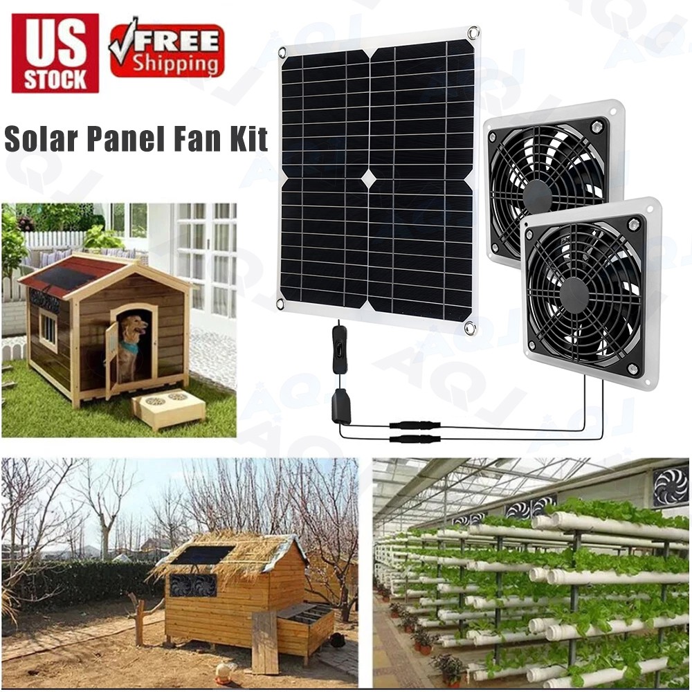Solar Panel Fan Kit Solar Waterproof Exhaust Fans 30W Panel for Attic Shed Barn
