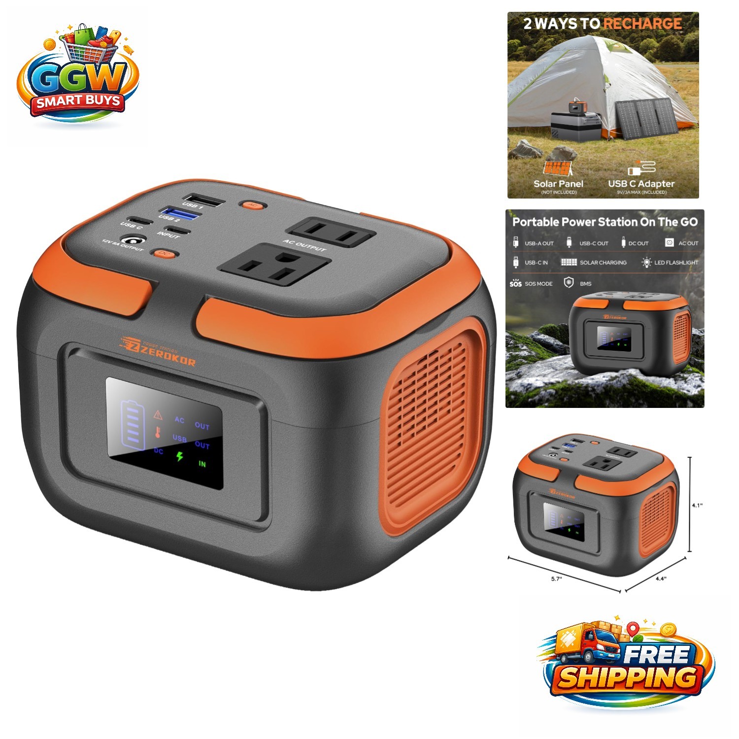 Outdoor-Ready 120W Power Station with Built-in Safety Features and Display