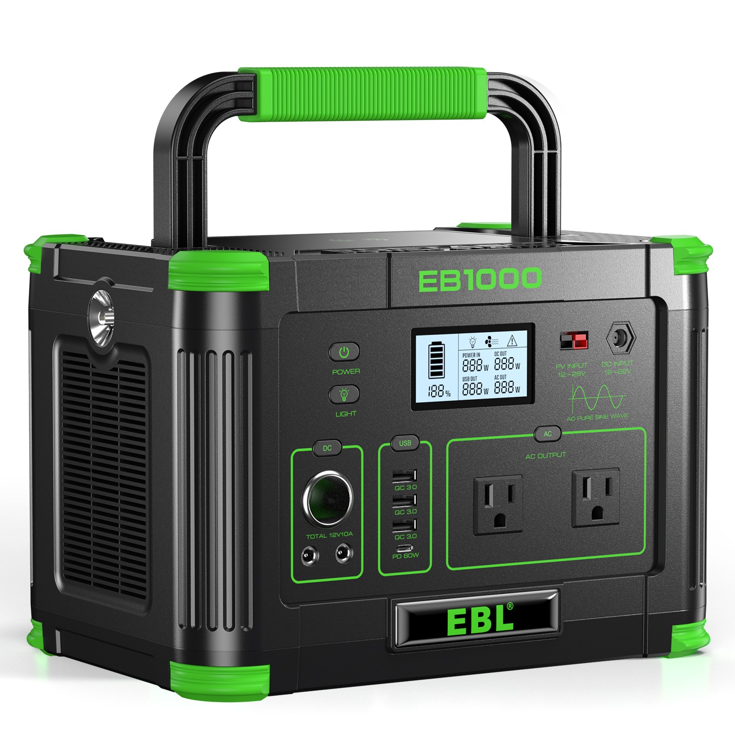 1000W 999Wh Power Station Portable Charger Generator Backup RV Outdoor Camping