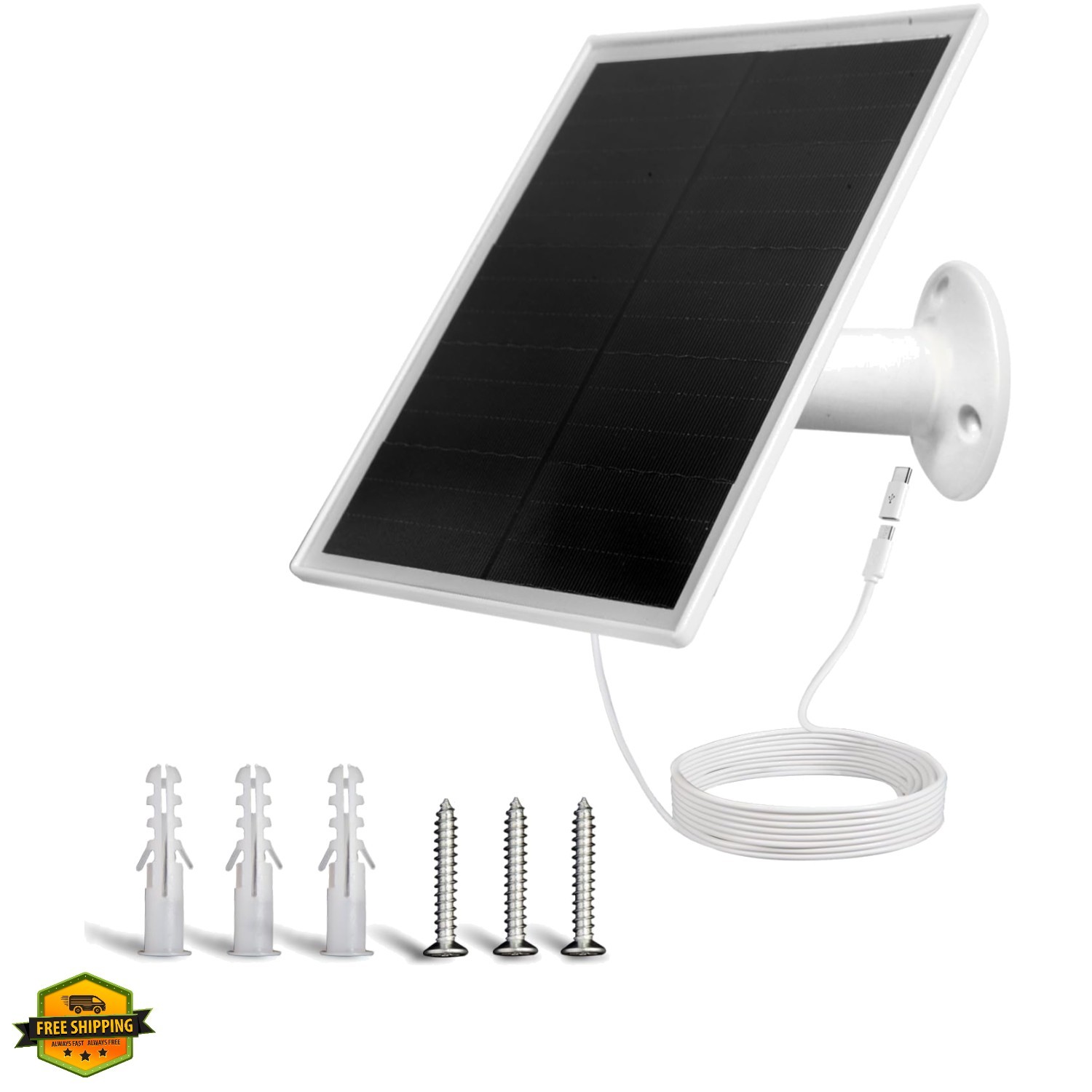 6W Solar Panel Charger, Solar Panel with Micro USB & USB-C Port for DC 5V Out…