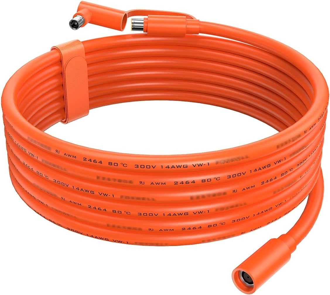 Heat Resistant 20FT Extension Cable for Solar Generators and Power Stations