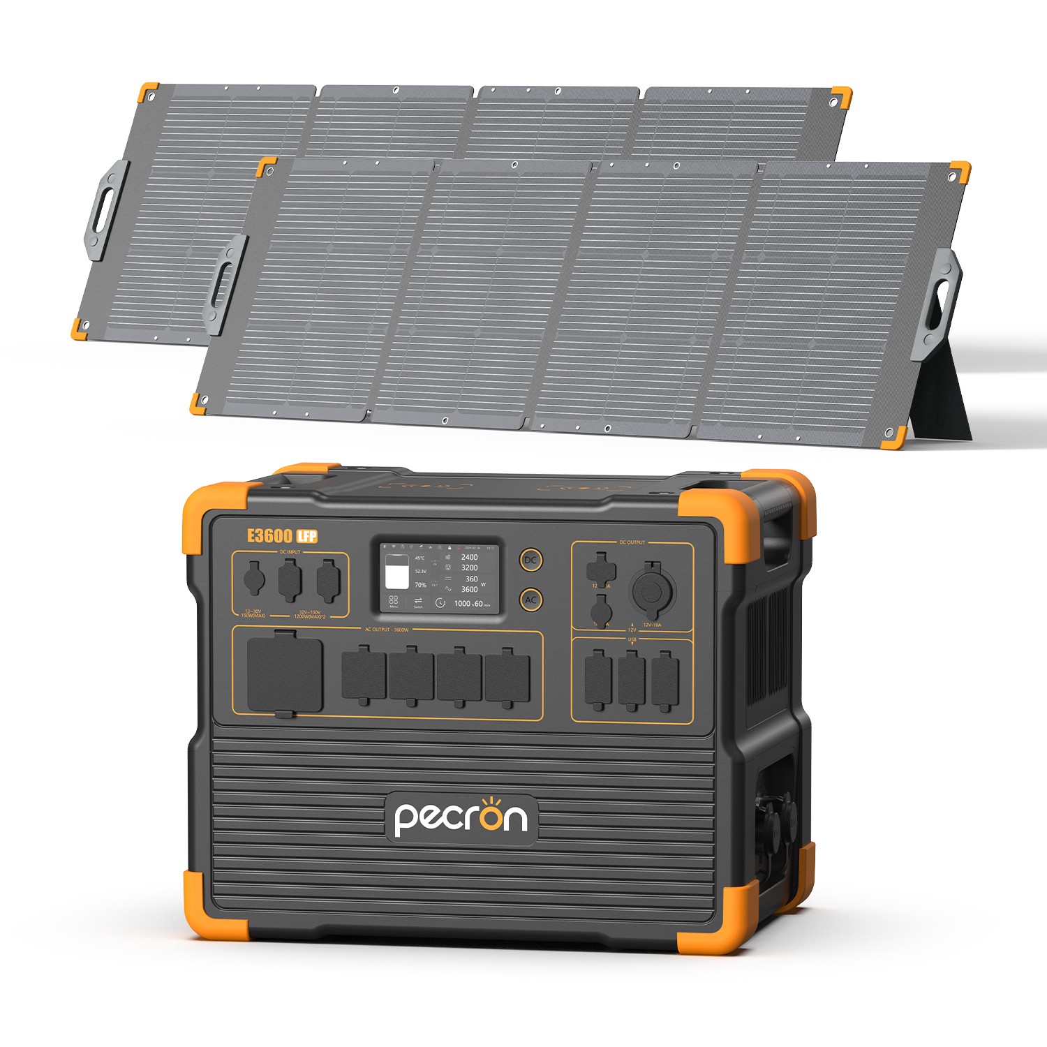 E3600LFP 3072Wh Pecron Portable Power Station Solar Generator 2*200W Solar Panel