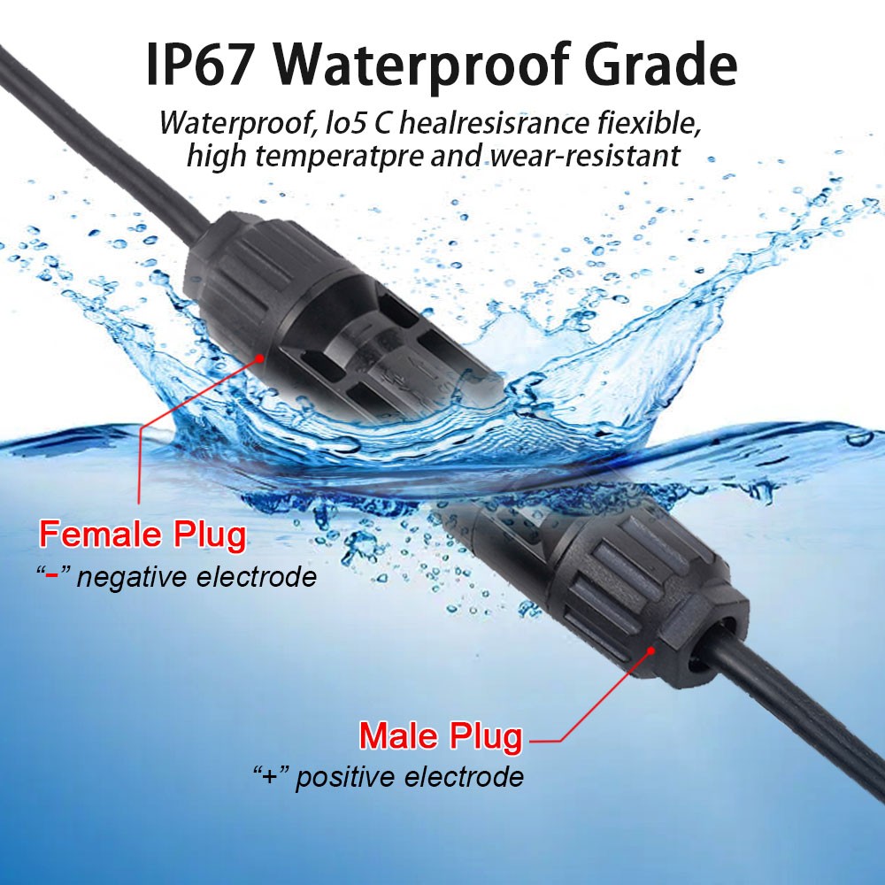 12 AWG XT60i Female to Solar Connector Solar Panel Extension Charging Cable 6FT