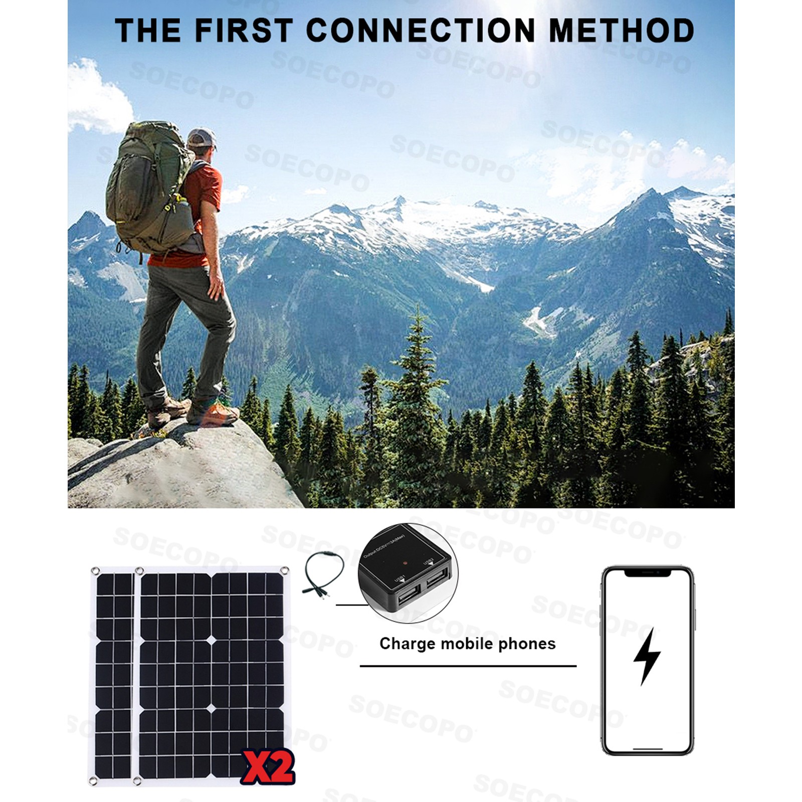 10000W Solar Kit Inverter 12V24V-110V/220V + 2pcs Solar Panels + Controller 100A