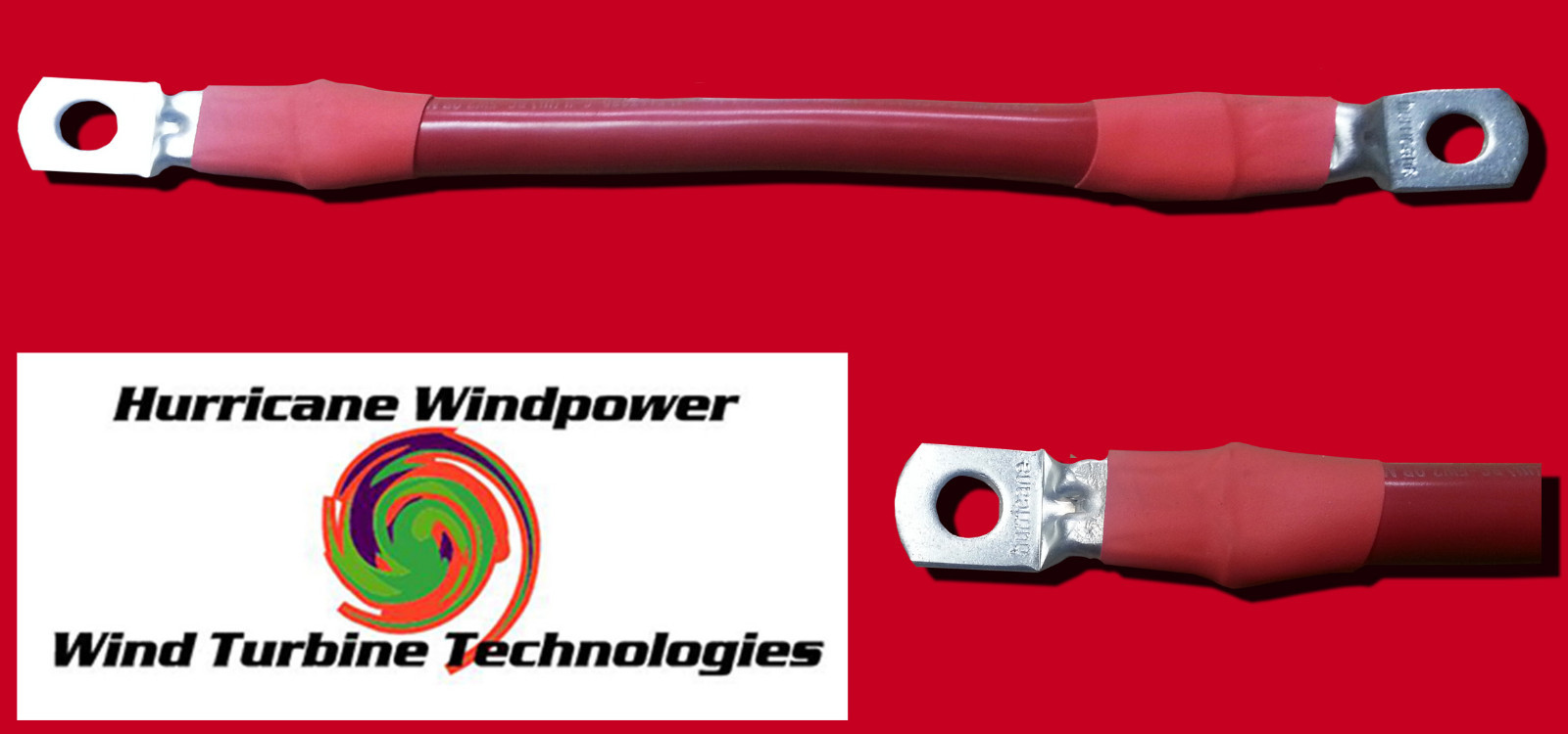 Battery Interconnect Cable Red 6 Inch 2/0 AWG for Solar Panel Wind Generator