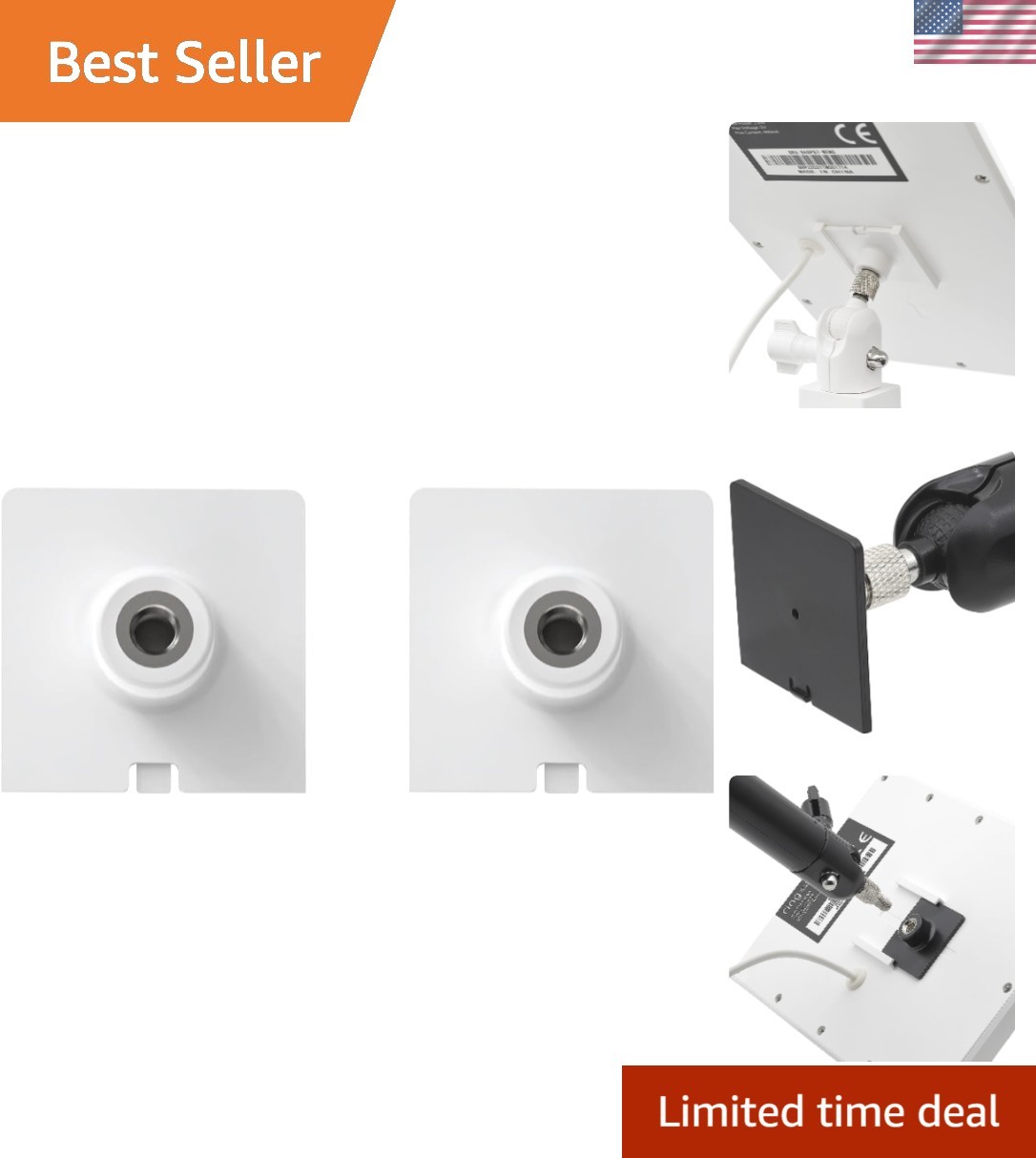 2-Pack White Mount Adapter for Ring Solar Panels – Fits All Ring Generations