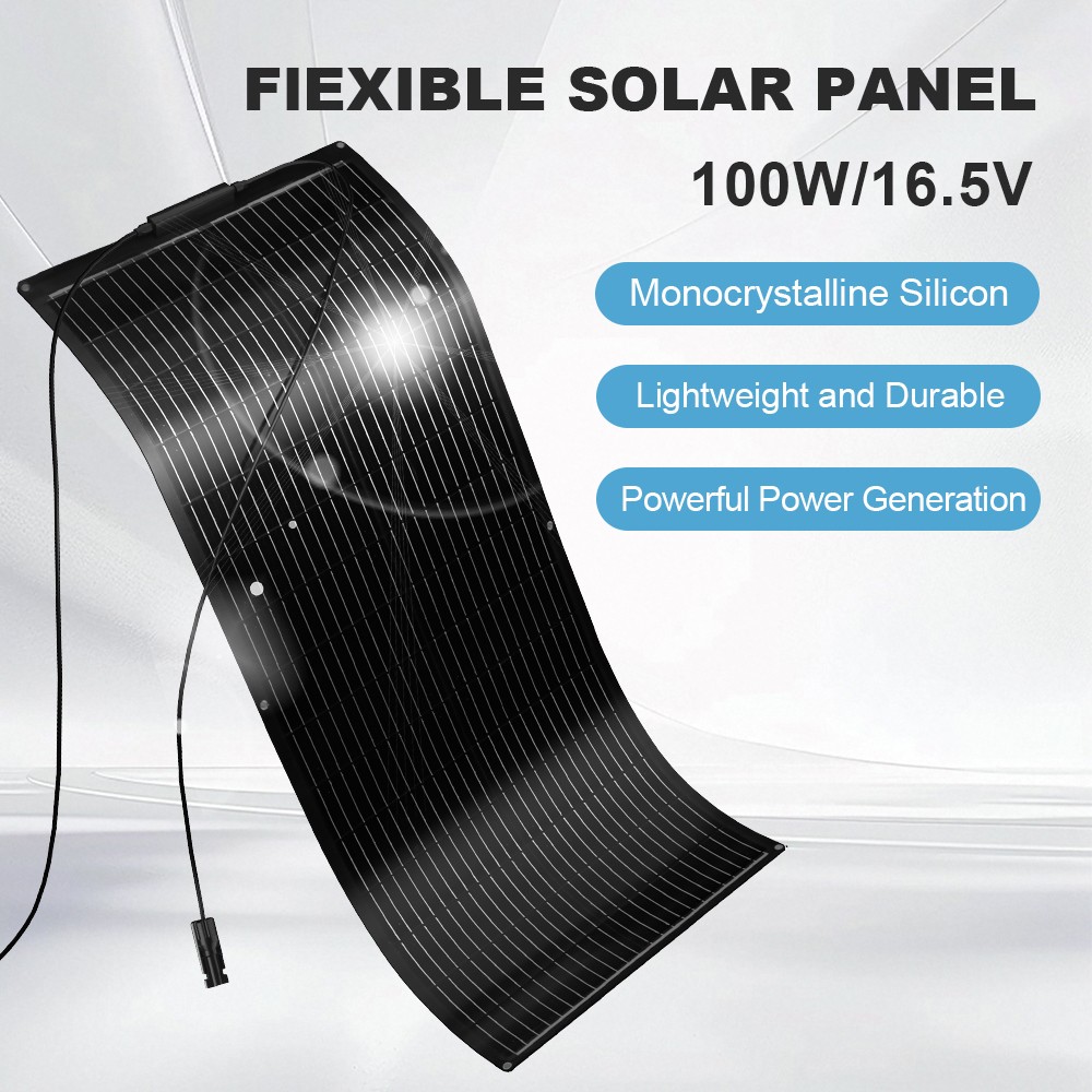 100W Flexible Solar Panel Mono Bendable Off-Grid Charger for RV Camper Boat NEW