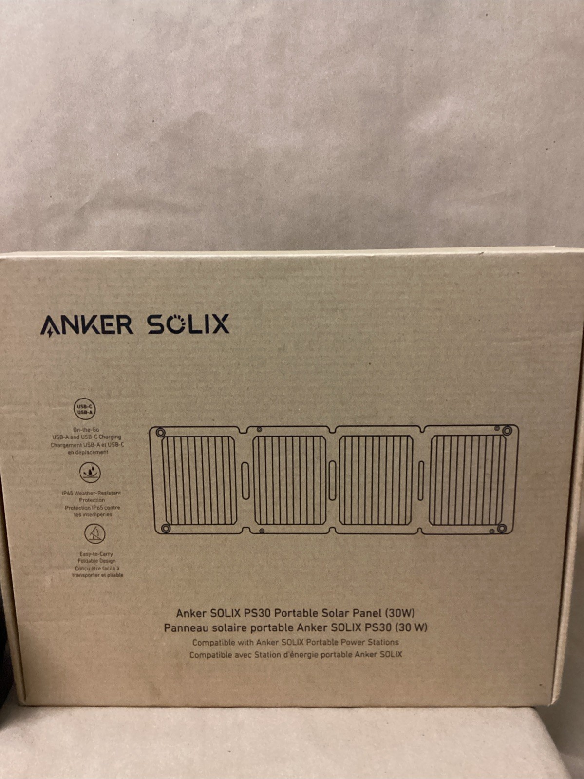 Anker Solix PS30 Solar Panel 30W Foldable Portable Solar Charger 2-Ports