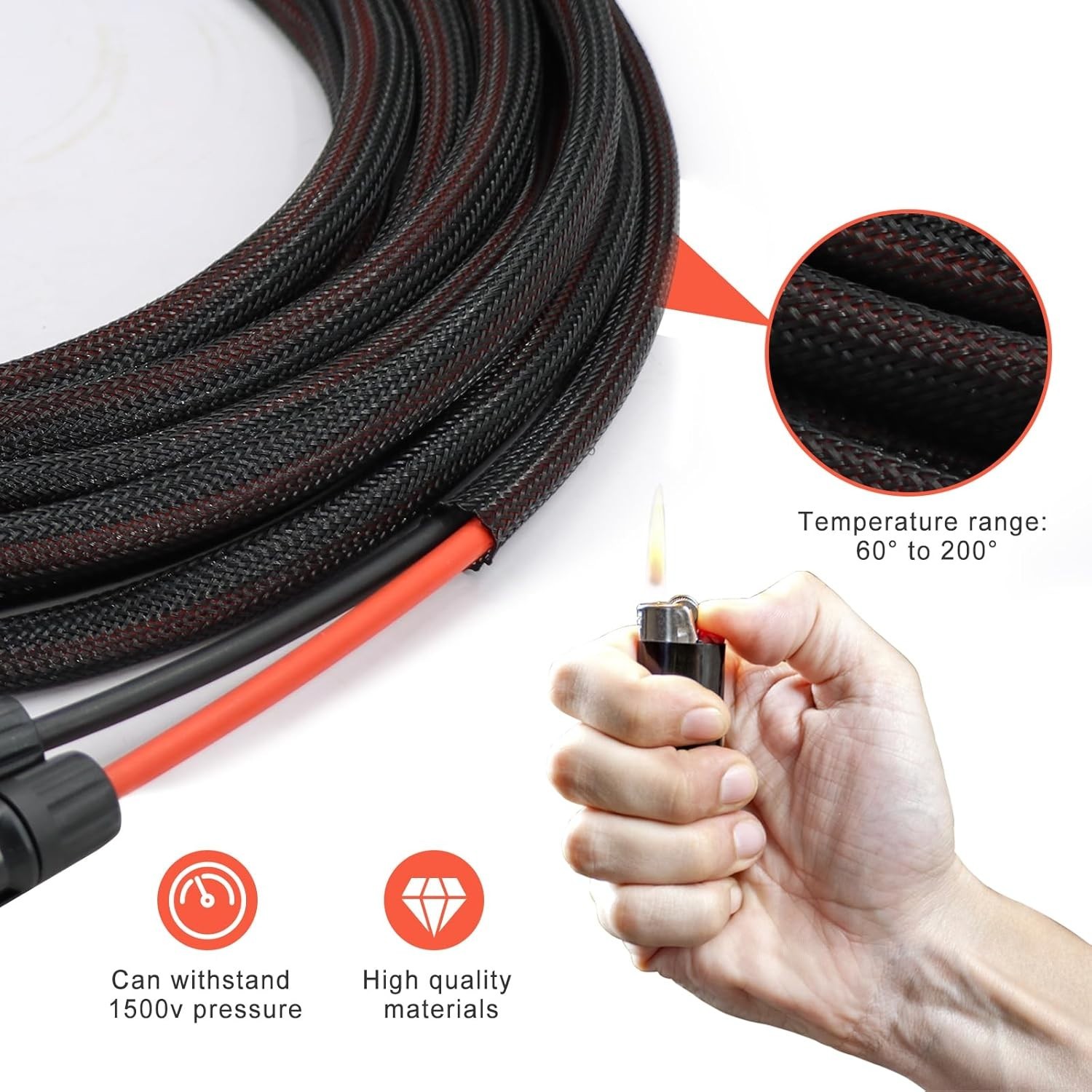 Durable 20FT Solar Connector Cable – 10AWG Gauge, UV Resistant & Certified