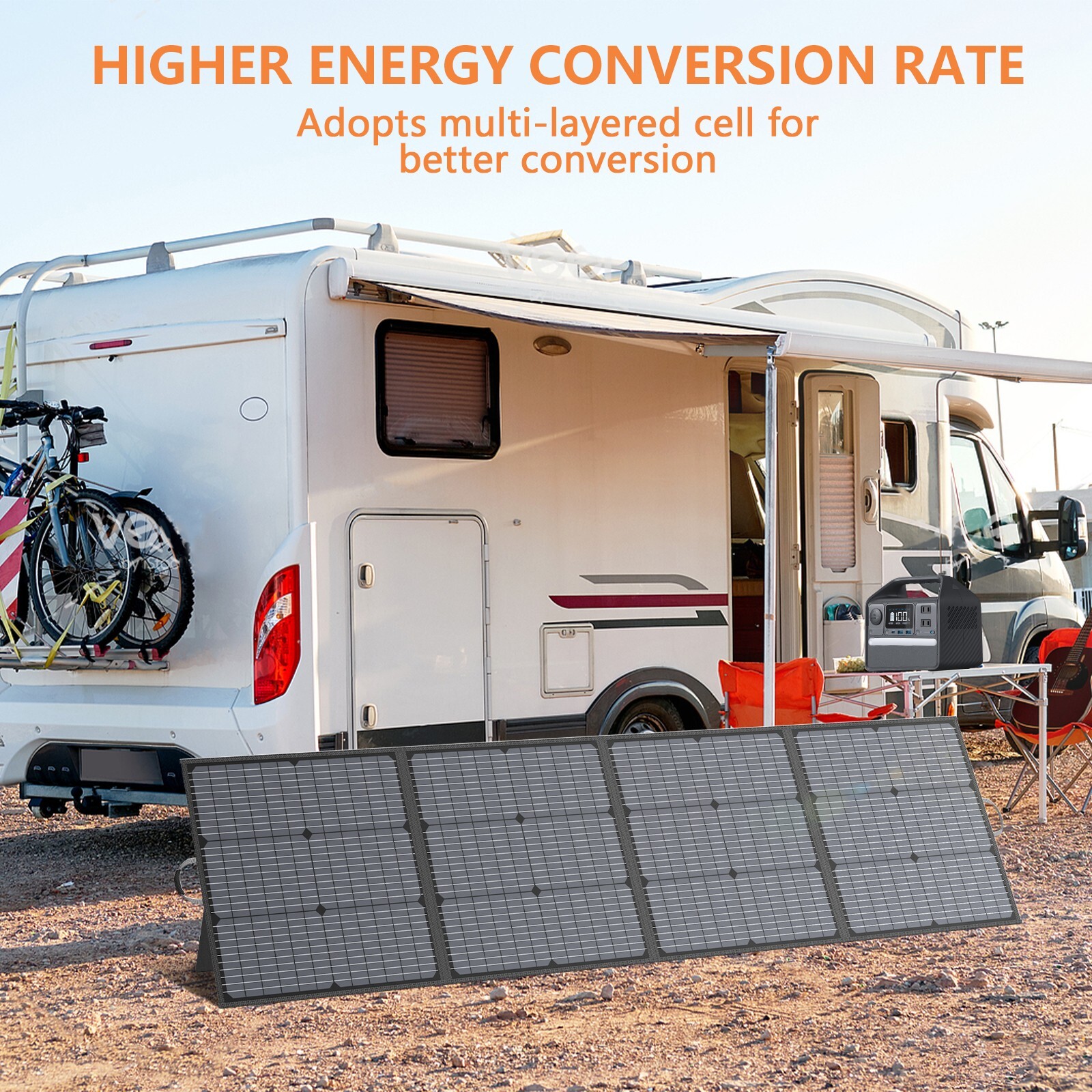 Camping Solar Panel 20V 110W 220W Solar Charger for Camper Anker Power Station