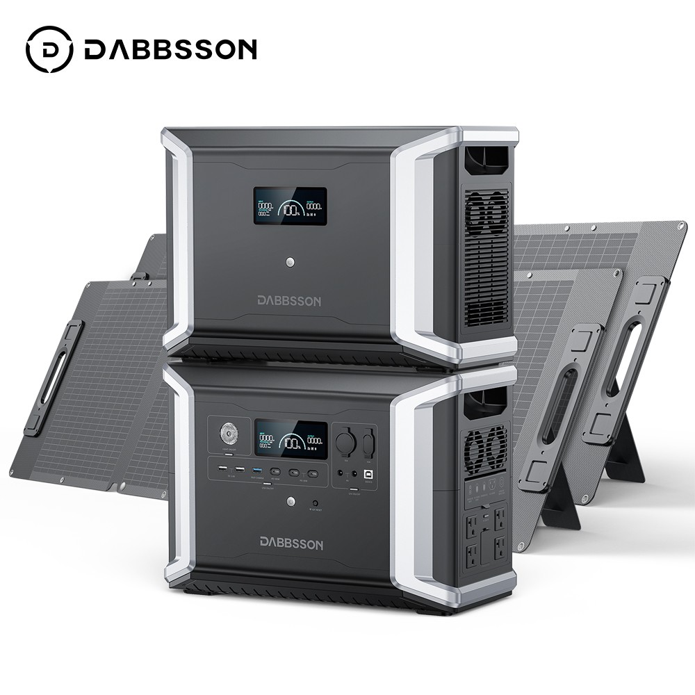2200W 5300Wh Power Station w/ Expandable Battery + 2x Folding Solar Panel 210W