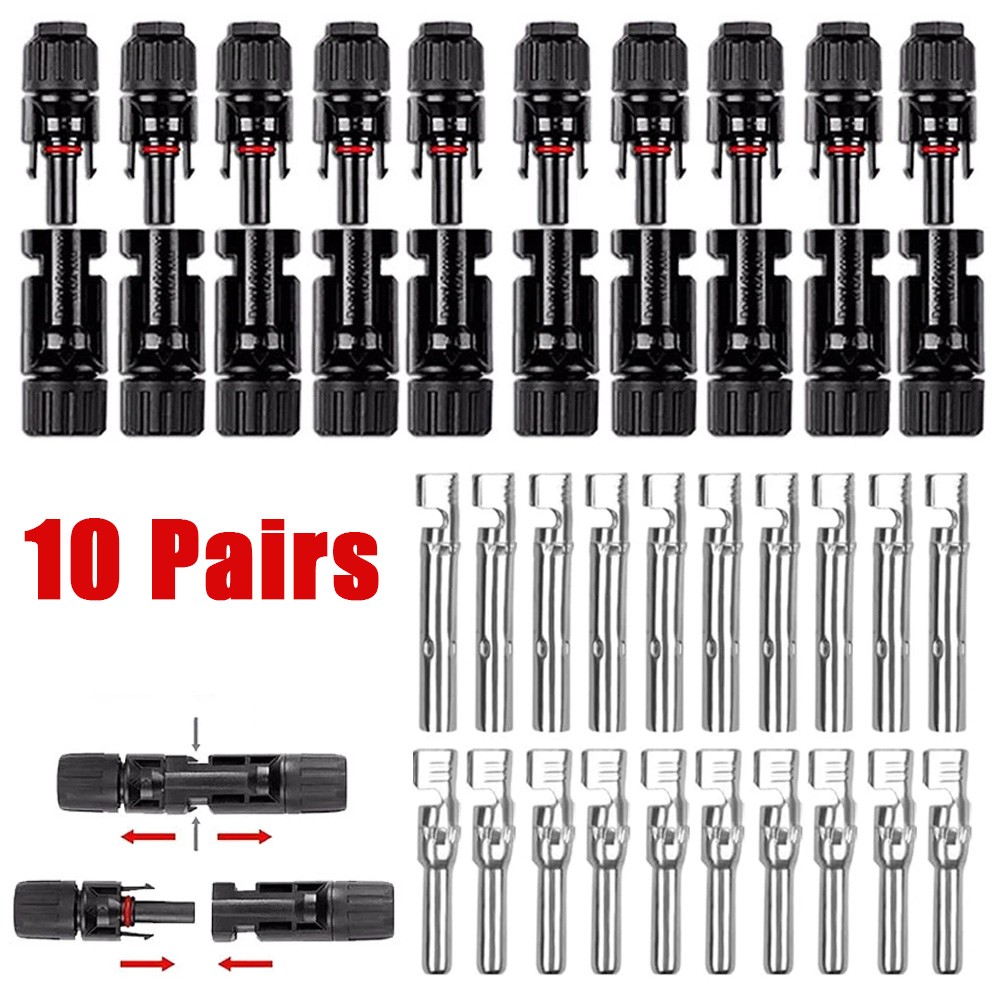 10 Pair Male Female M/F Wire Cable Connector Solar Panel Adapter 30A Waterproof