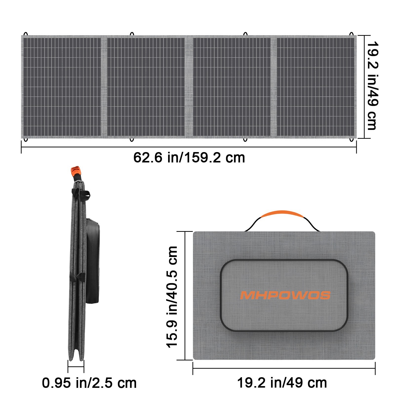 MHPOWOS 200W Watt Solar Panel Portable Foldable for Power Station Camping RV