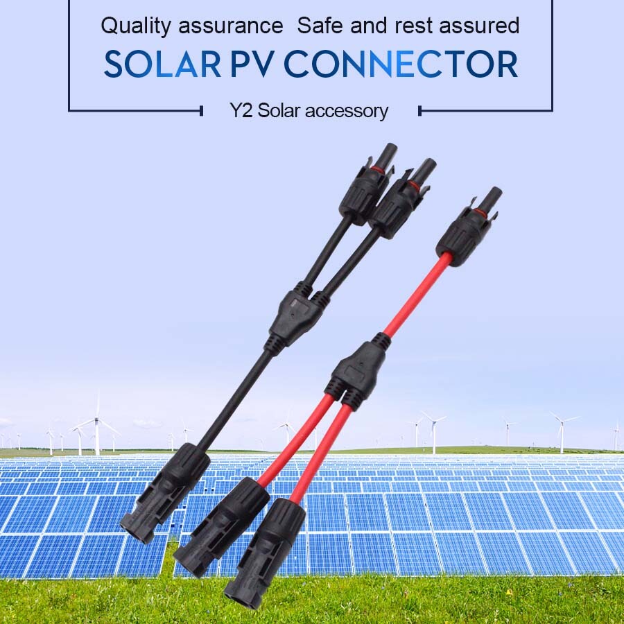 Y Branch Solar Panel Connector Cable 30A 1 to2 Parallel Adapter Waterproof