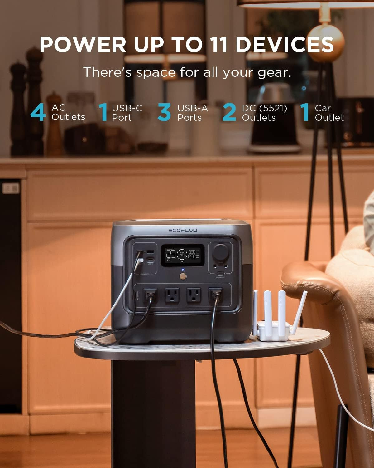 Portable Power Station RIVER 2 Pro, 768Wh Lifepo4 Battery, 70 Min Fast Charging,