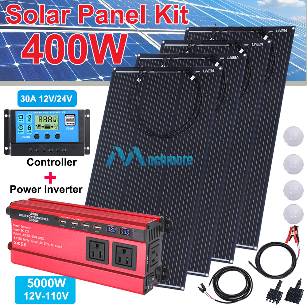 5000W DC 12V 24V to AC 110V Power Inverter Solar Panel Kit Solar Power Generator