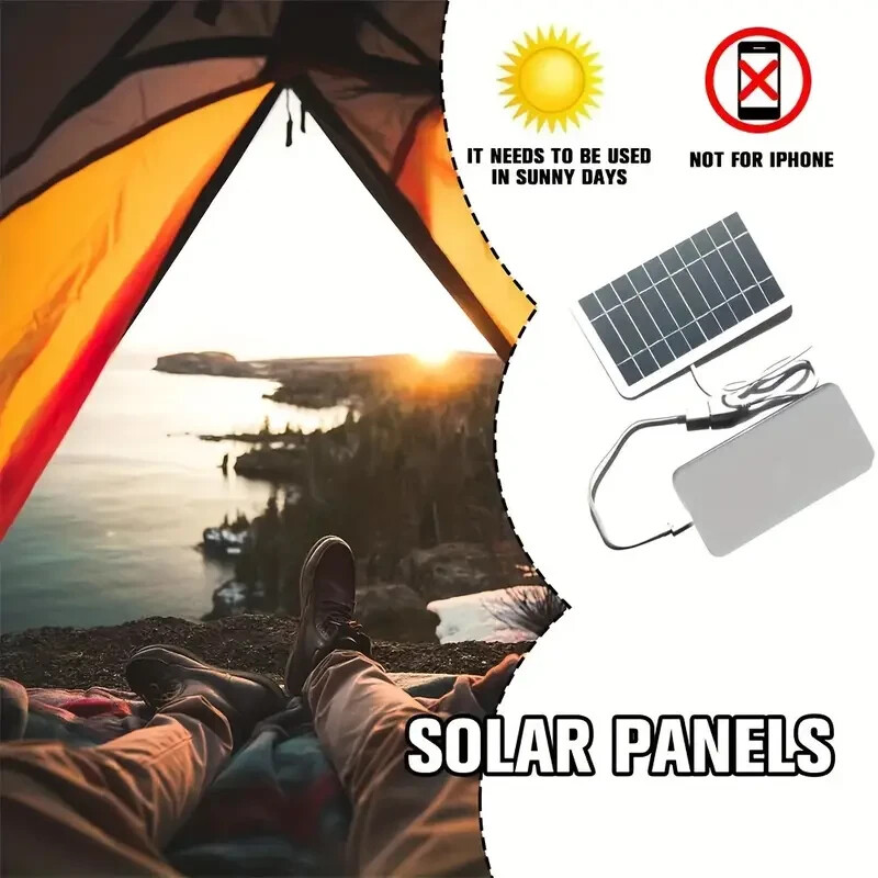 Solar Panel Output USB Outdoor Portable Solar System 5V 2W Mobile Phone Charger.