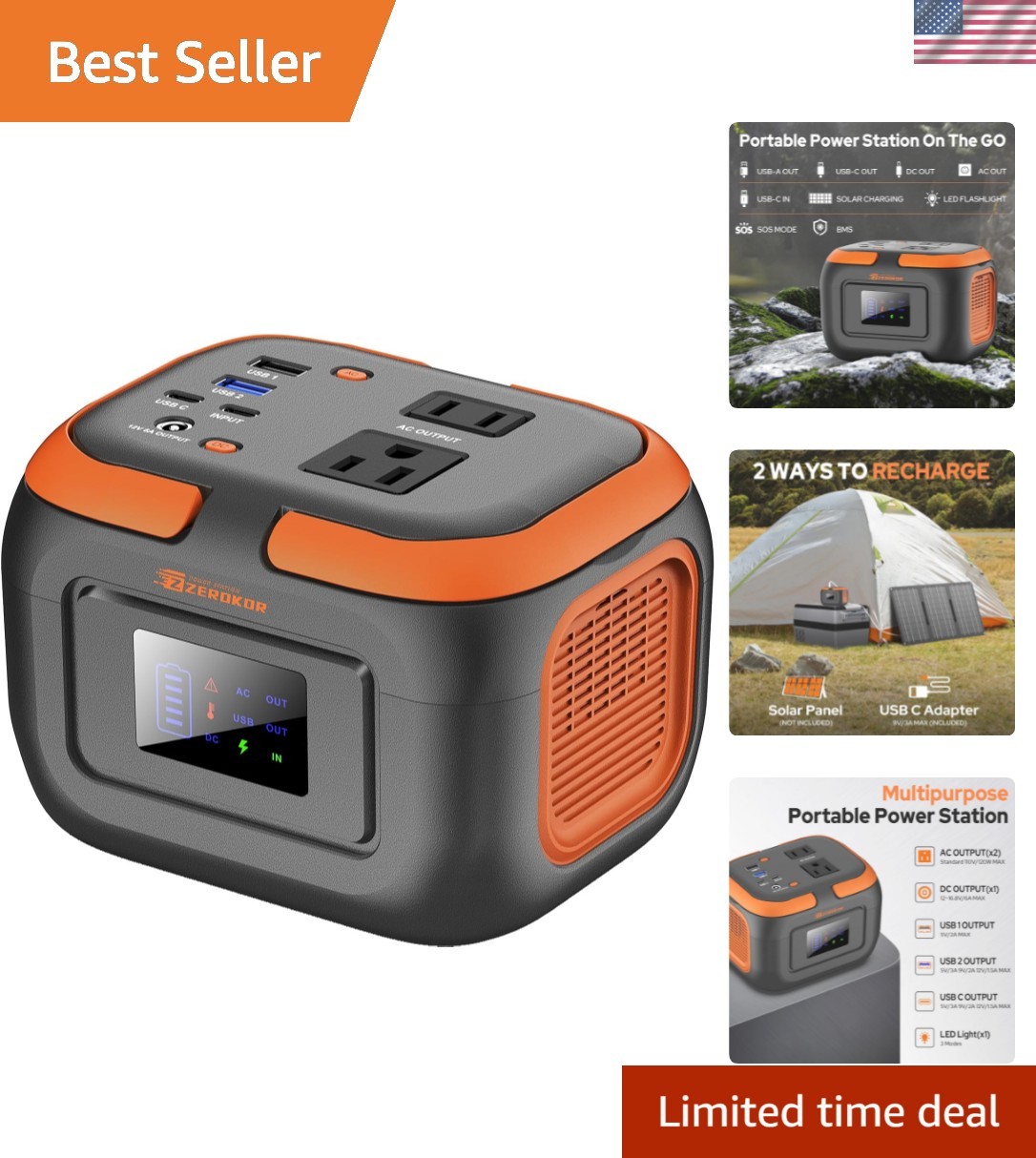 120W Portable Power Station – Reliable Power Bank for Camping Adventures