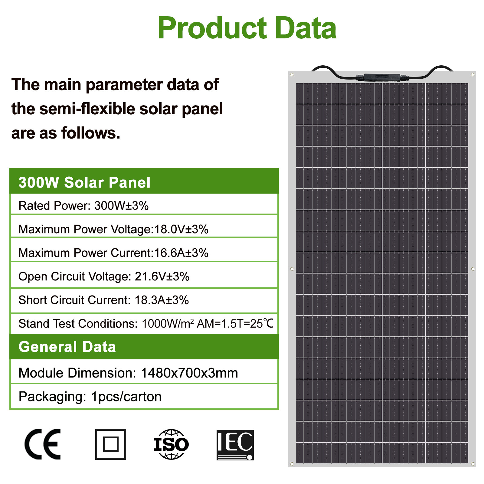 150-600-1200 Watt Solar Panels Monocrystalline Cell High-Efficiency PV Module