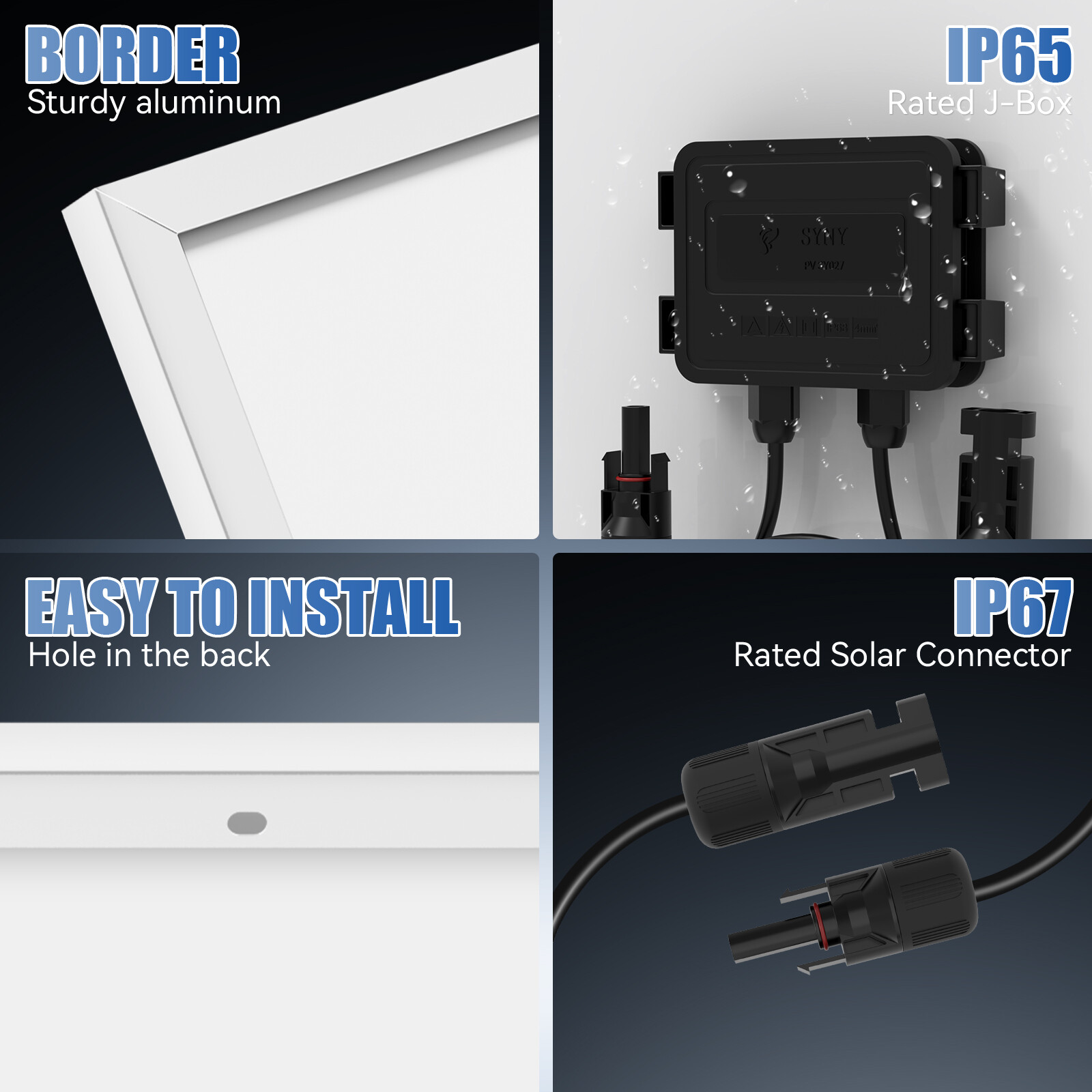 Rvpozwer 100W 200W 300W 400W 12V Mono Solar Panel 18BB Cell RV Home Off Grid RV