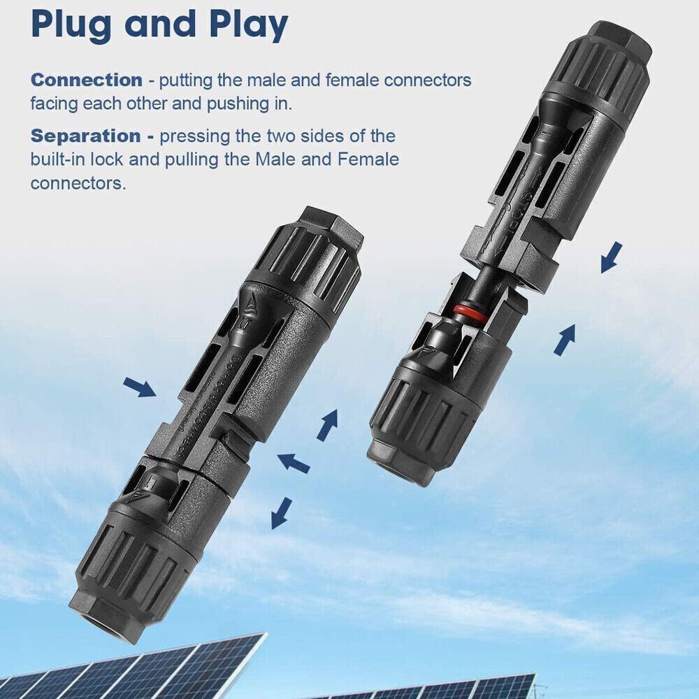 10 Pairs Male Female Solar M/F Wire Cable Connectors Waterproof for Solar Panel