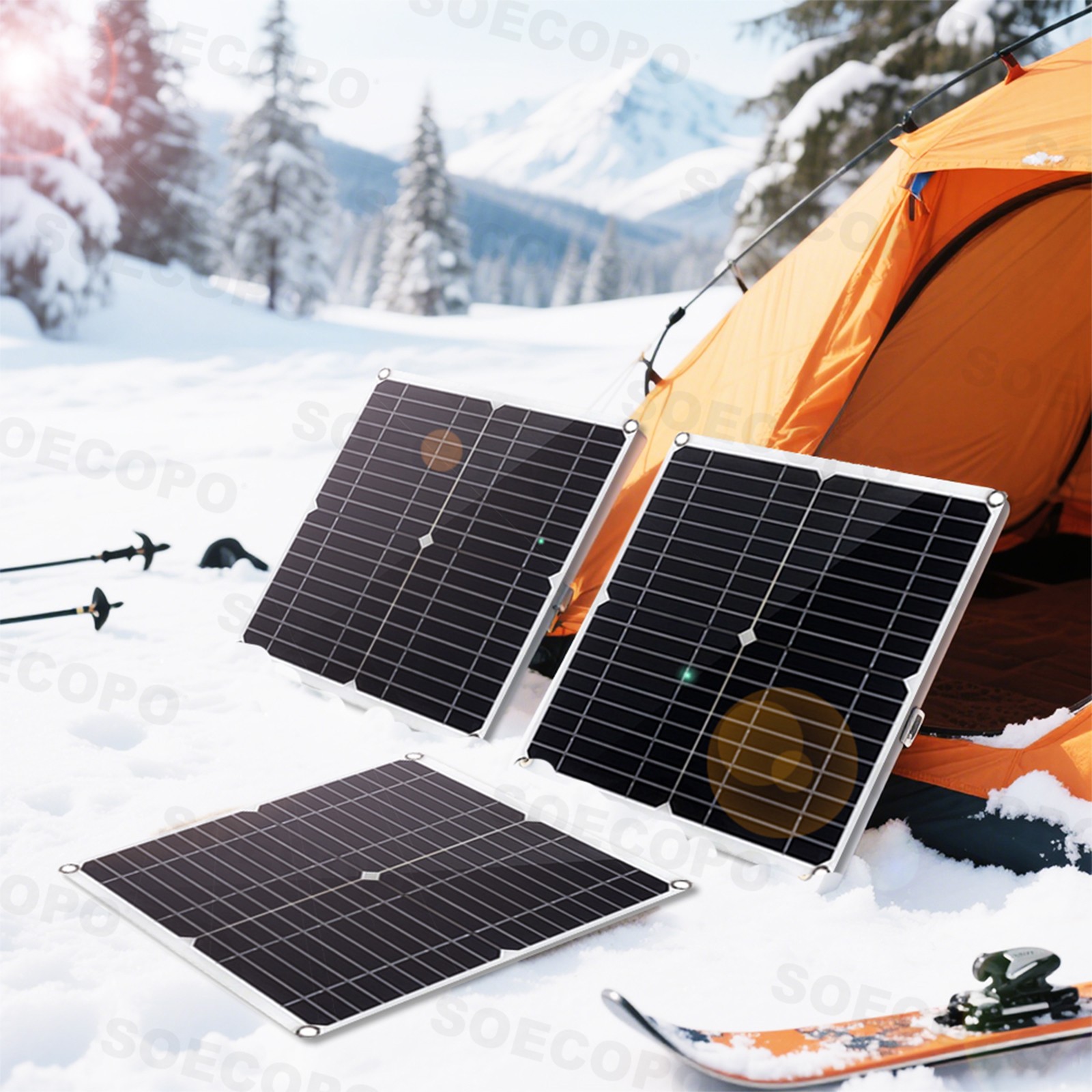900W Solar Charging Kit with Y-Cable + 2 x 300W Panels + 2M Emergency Powergj