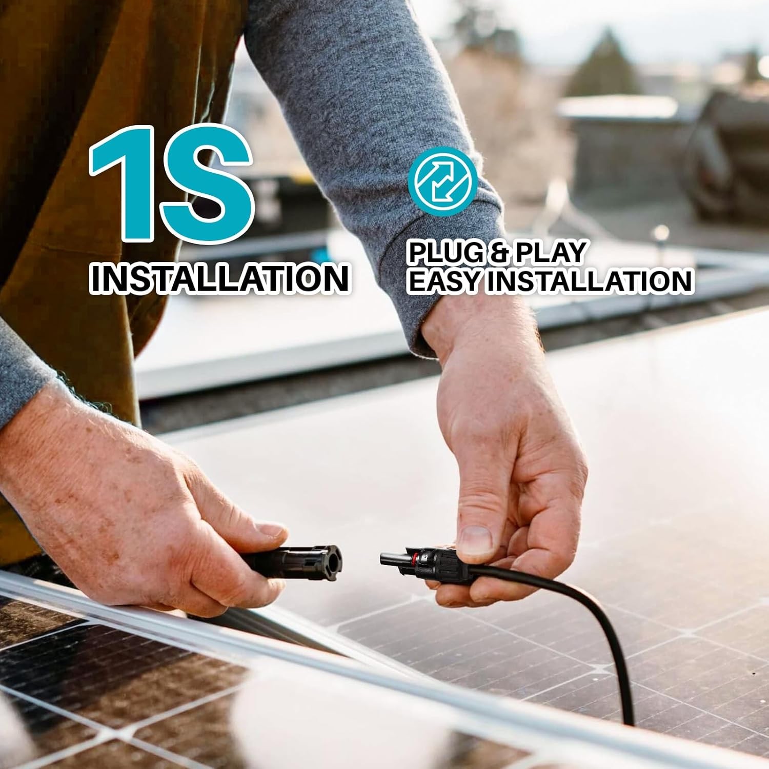 Solar Panel Cable Wire Pair Black + Red Fits MC4 Connectors 8 / 10 / 12 / 14 AWG