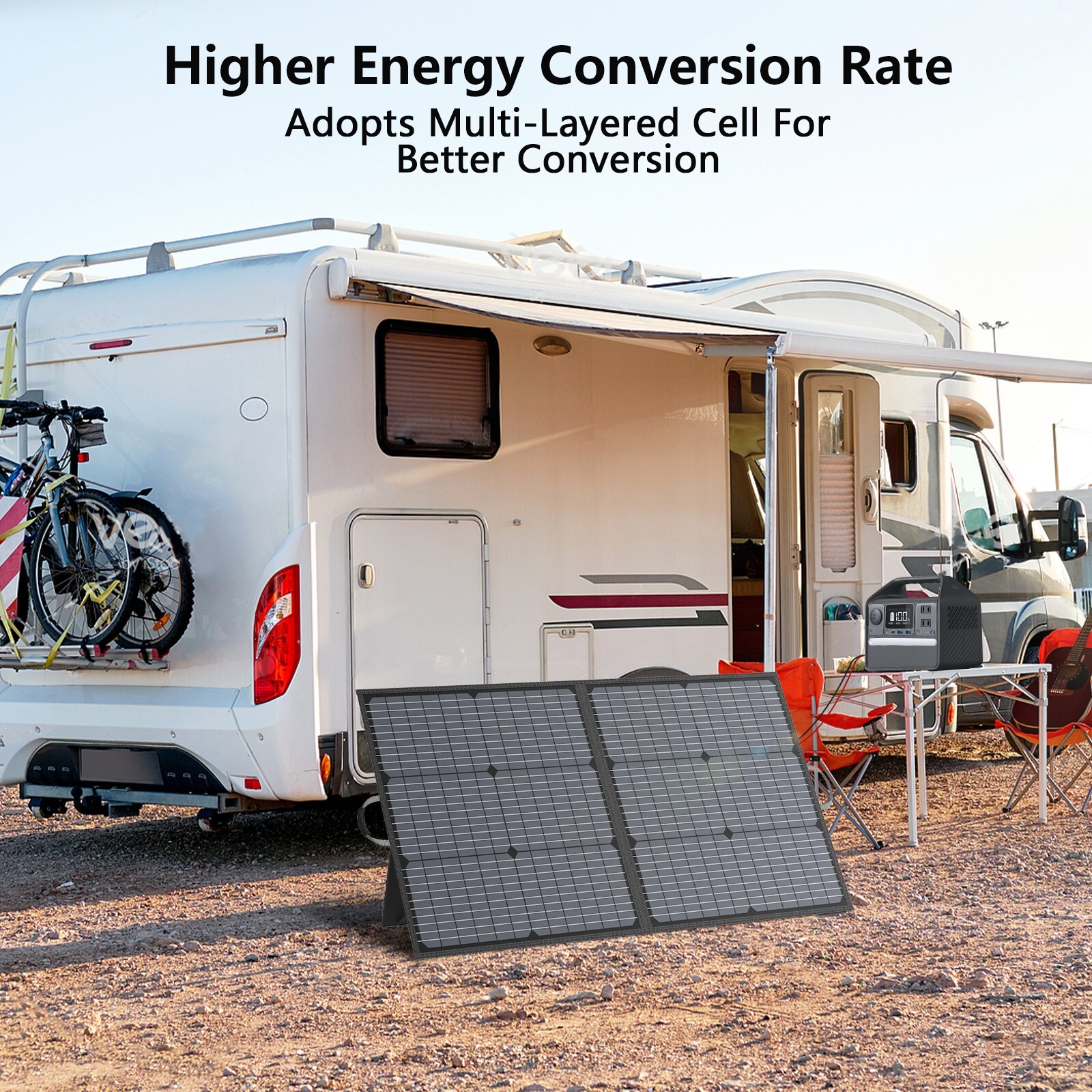 400W Solar Panel 110W 220W for Bluetti Elite 100 200 V2 Elite 300 400 Generator