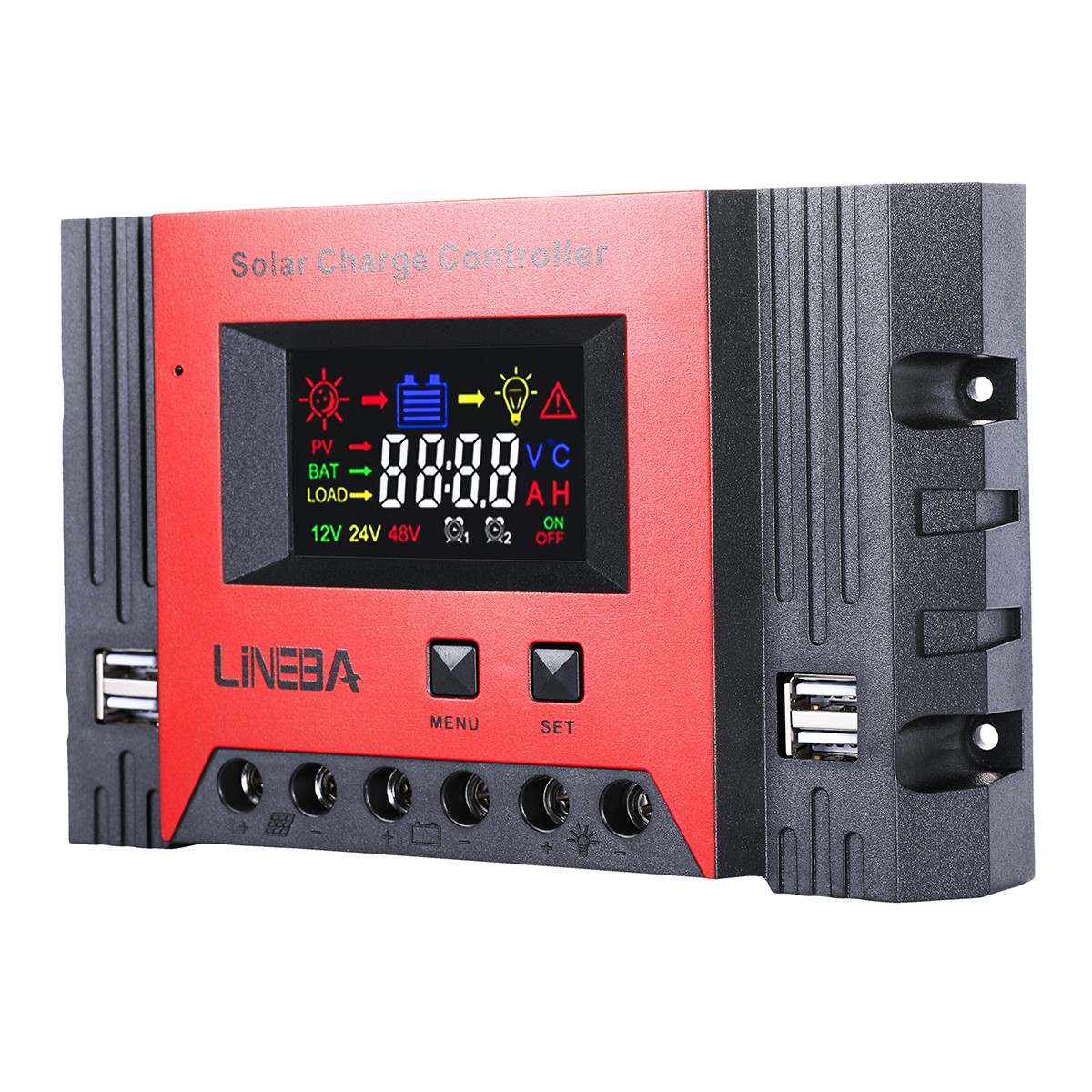 100A 12/24V 4USB Solar Panel Kit Regulator Charge Controller Auto Focus Tracking