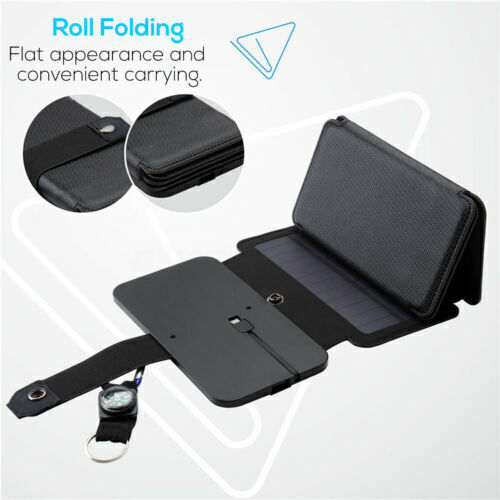 100W Solar Panel Folding PV Power Bank Outdoor Camping Hiking USB Phone Charger