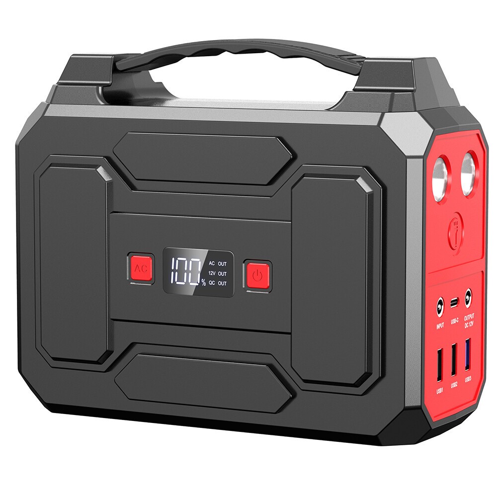 Portable Power Station 300W/100W 110V AC DC Solar Generator For Camping CPAP RV