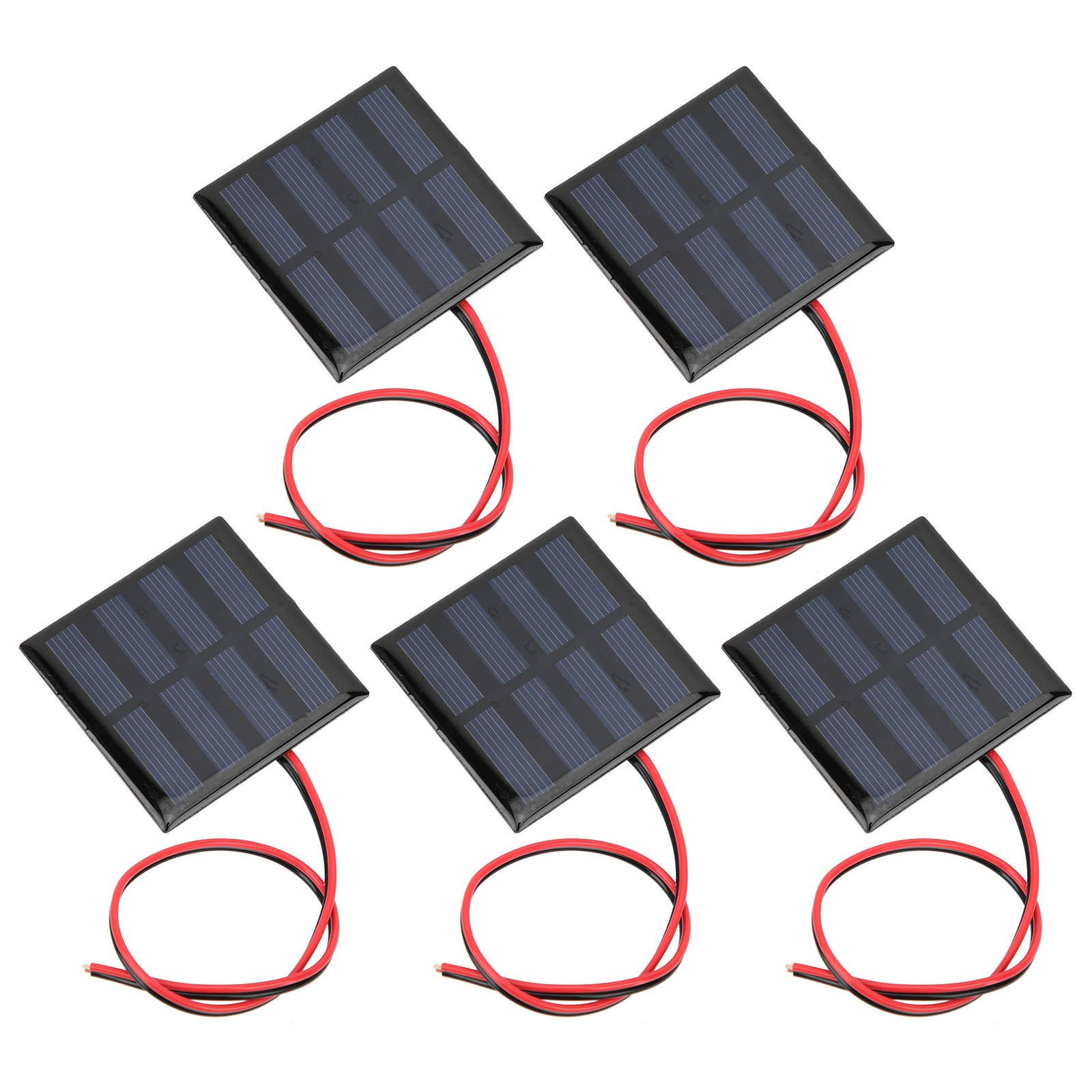 5Pcs Solar Panel Power Supply Module Board With 30CM Red Black Line DC2V 150mA