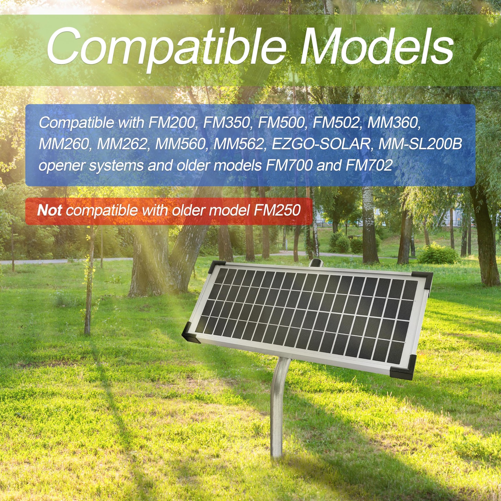 Fm123 Solar Panel Kitcompatible With Mighty Mule Automatic Gate Openers10 Watt