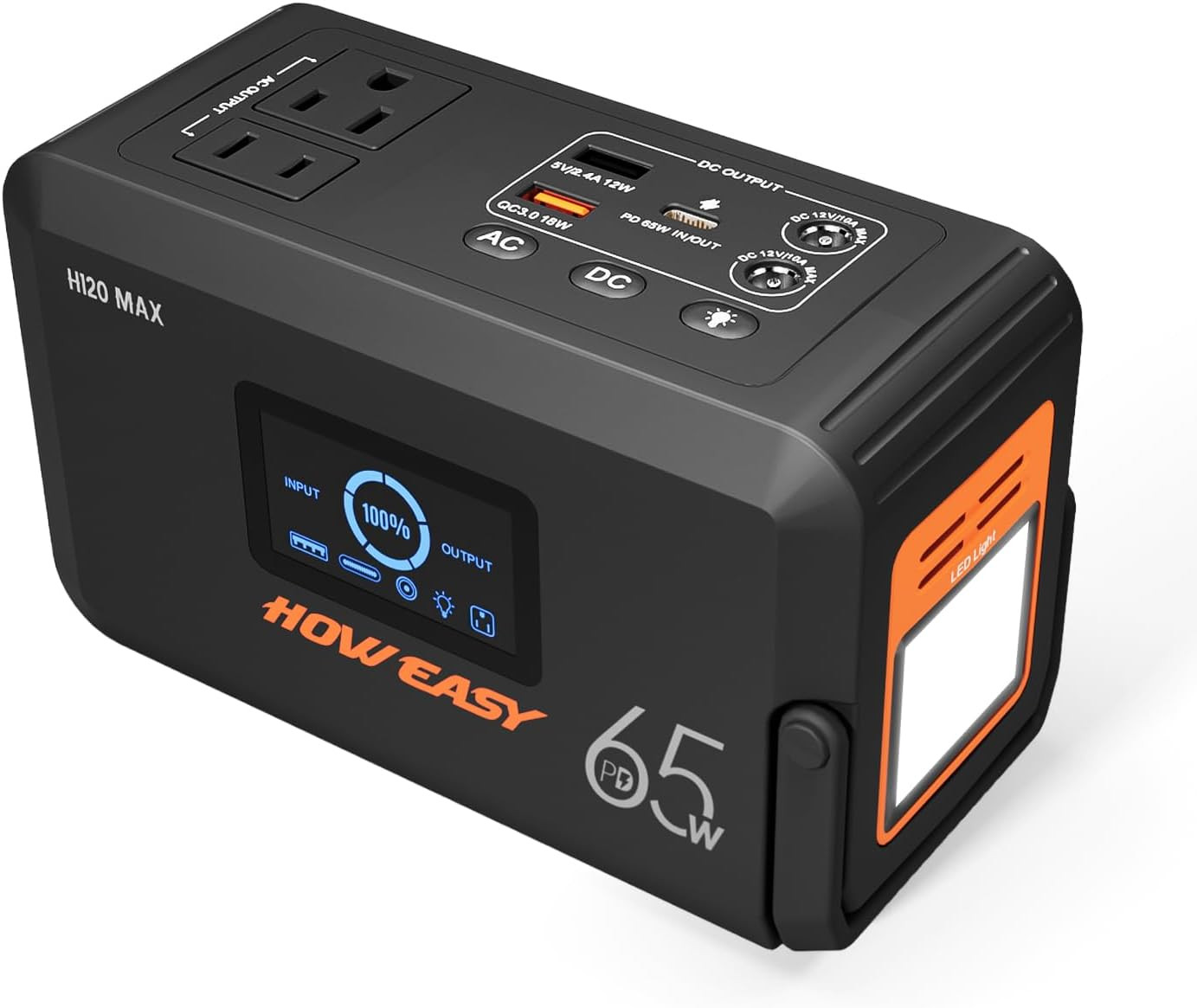Portable Power Station,135W(270W Peak) Solar Generator,Power Bank with AC Outlet