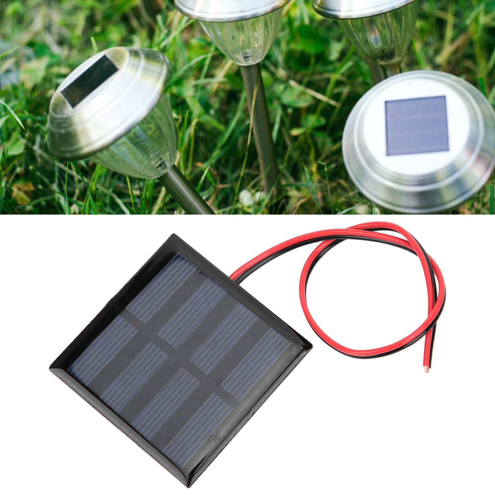 5Pcs Solar Panel Power Supply Module Board With 30CM Red Black Line DC2V 150mA