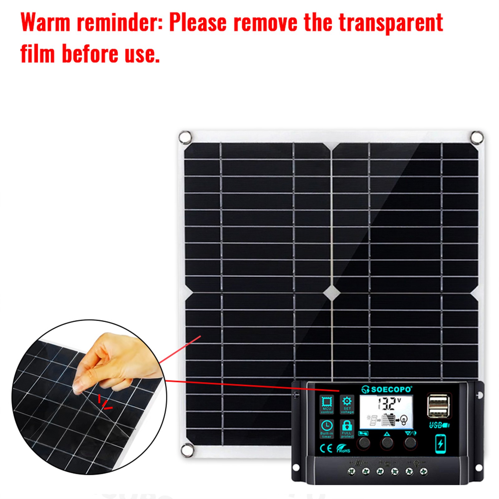 900W Solar Charging Kit with Y-Cable + 2 x 300W Panels + 2M Emergency Powergj